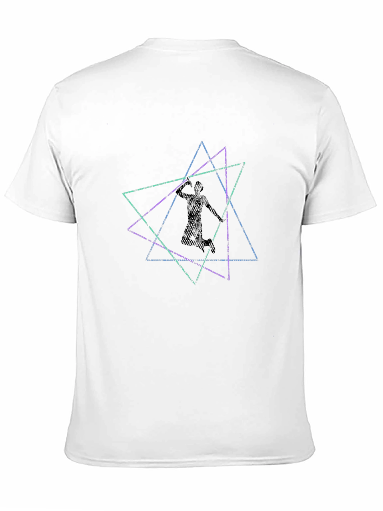 Black Geometric Athlete Graphic Black Tee view 11