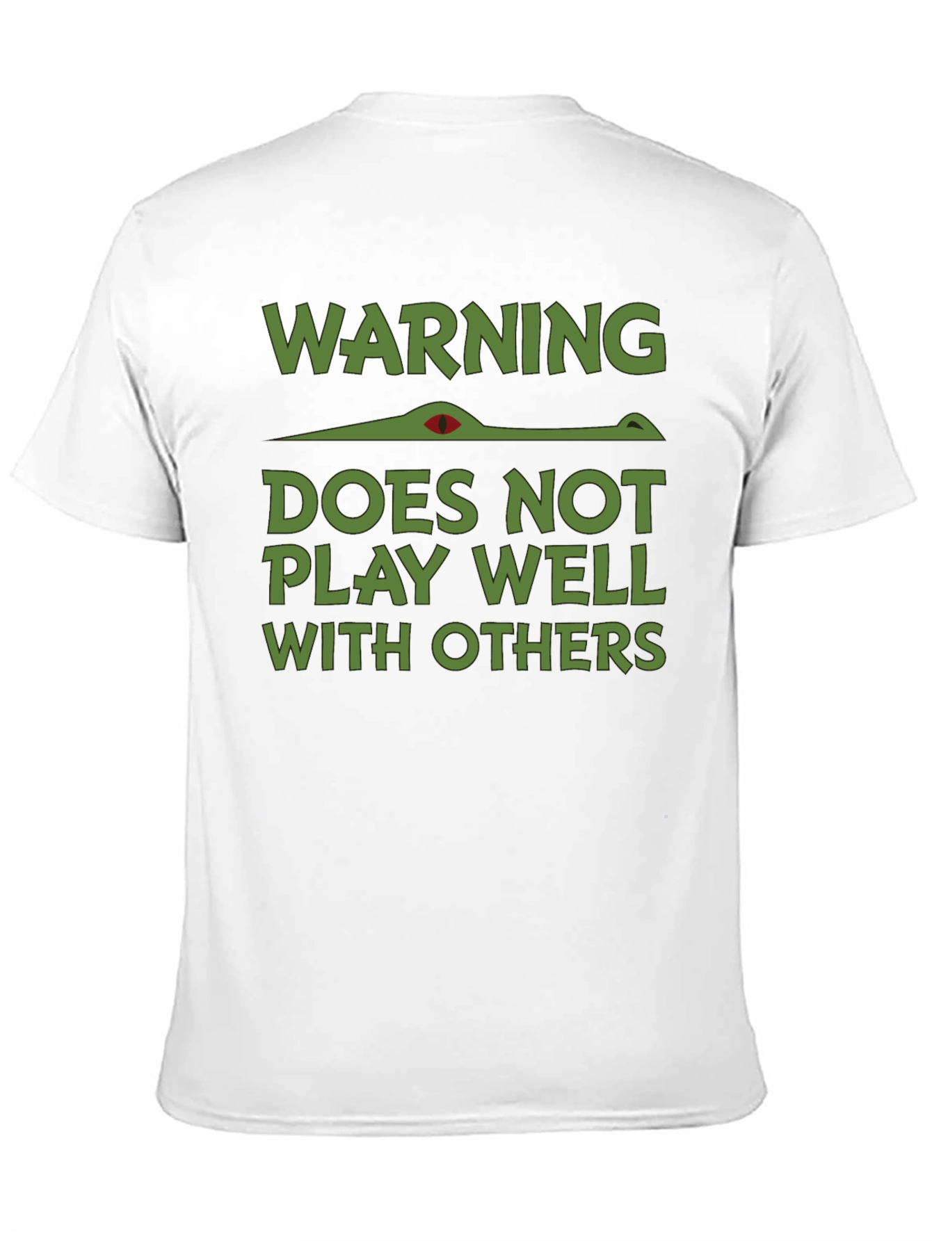 Black Warning: Does Not Play Well With Others T-Shirt view 11