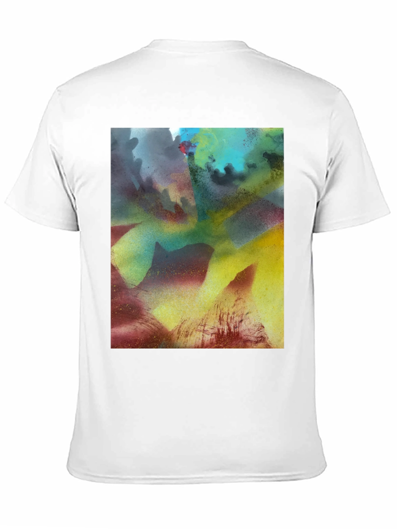 Black Abstract Art Print Black Crew Neck Tee view 11