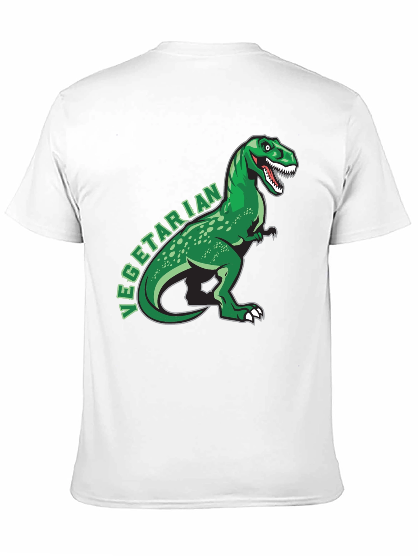 Black Vegetarian Dinosaur T-Shirt - Funny Graphic Tee view 11