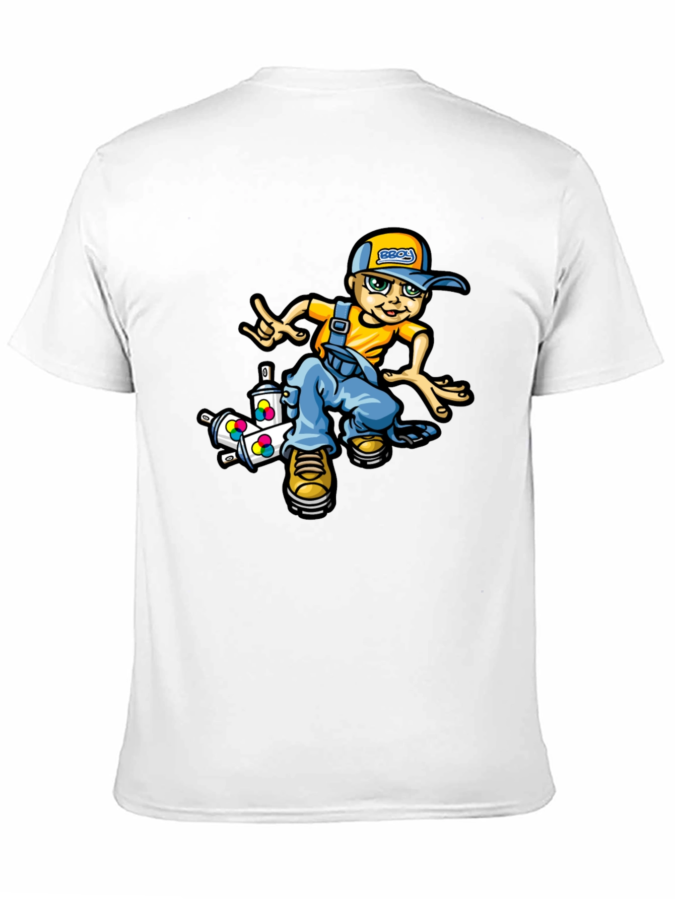 Black Cool Cartoon Boy T-Shirt view 11