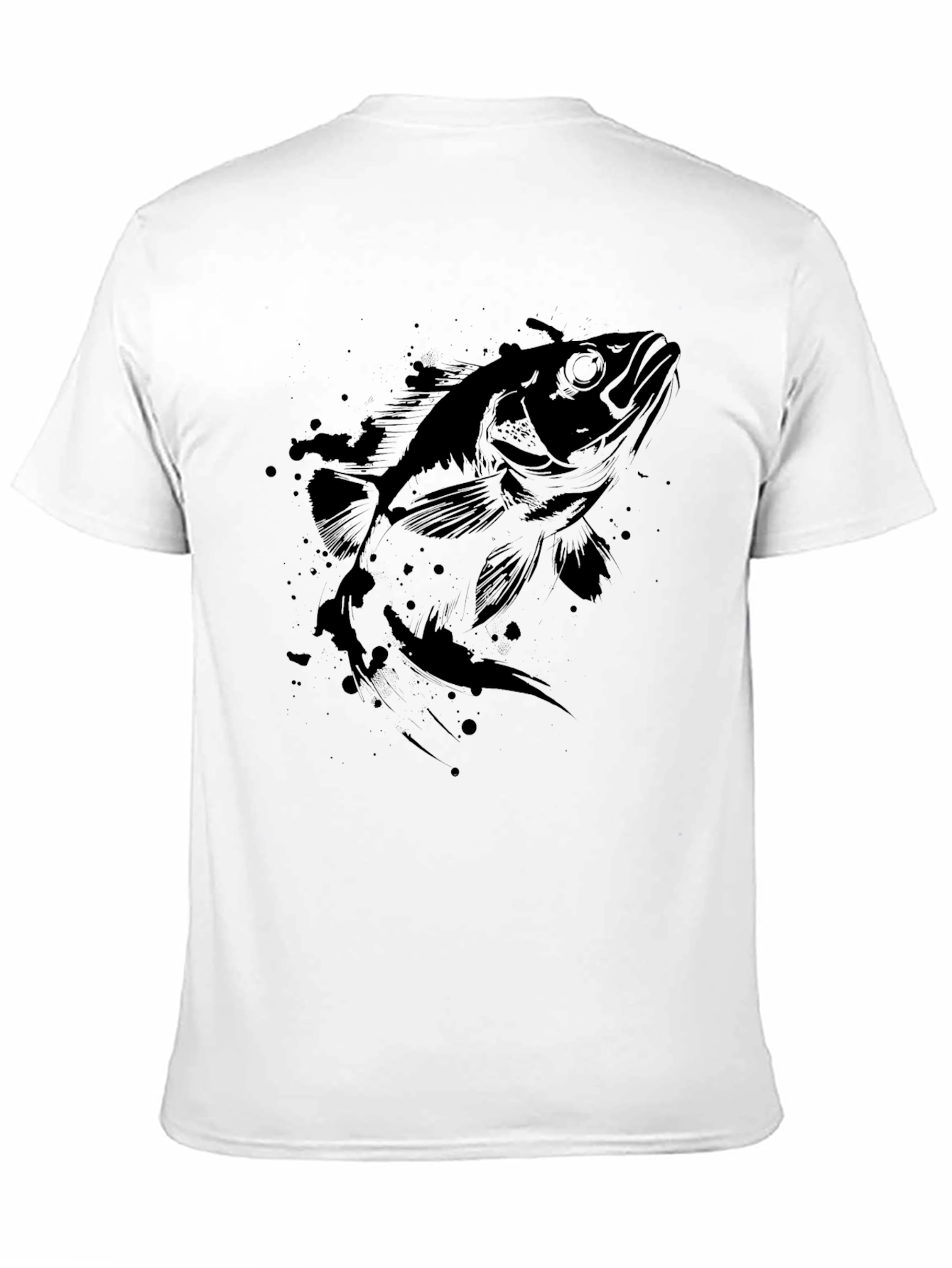 Black Fish Graphic Print Black T-Shirt for Men view 11