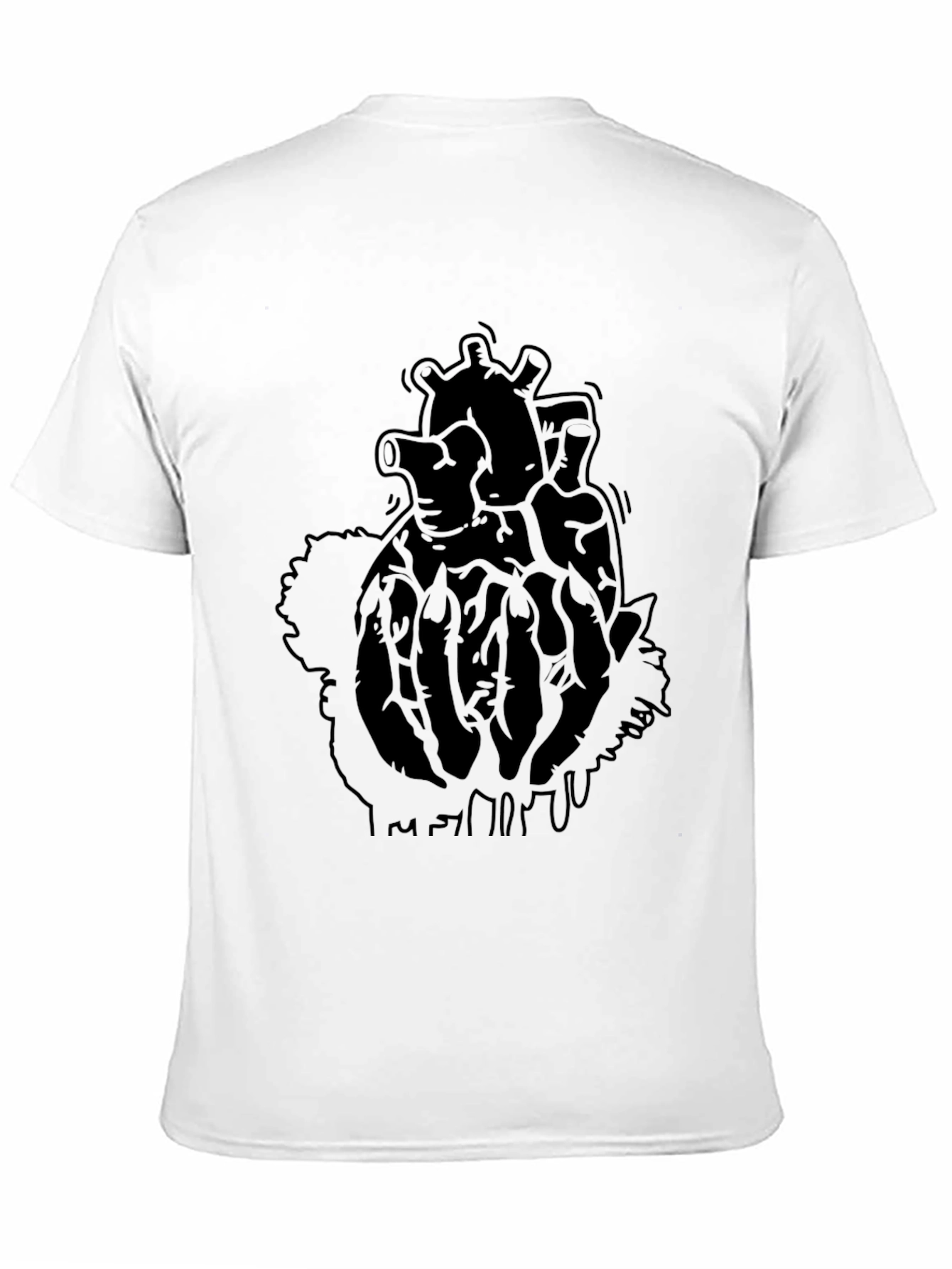 Black Men's Black Anatomical Heart Graphic Tee view 11