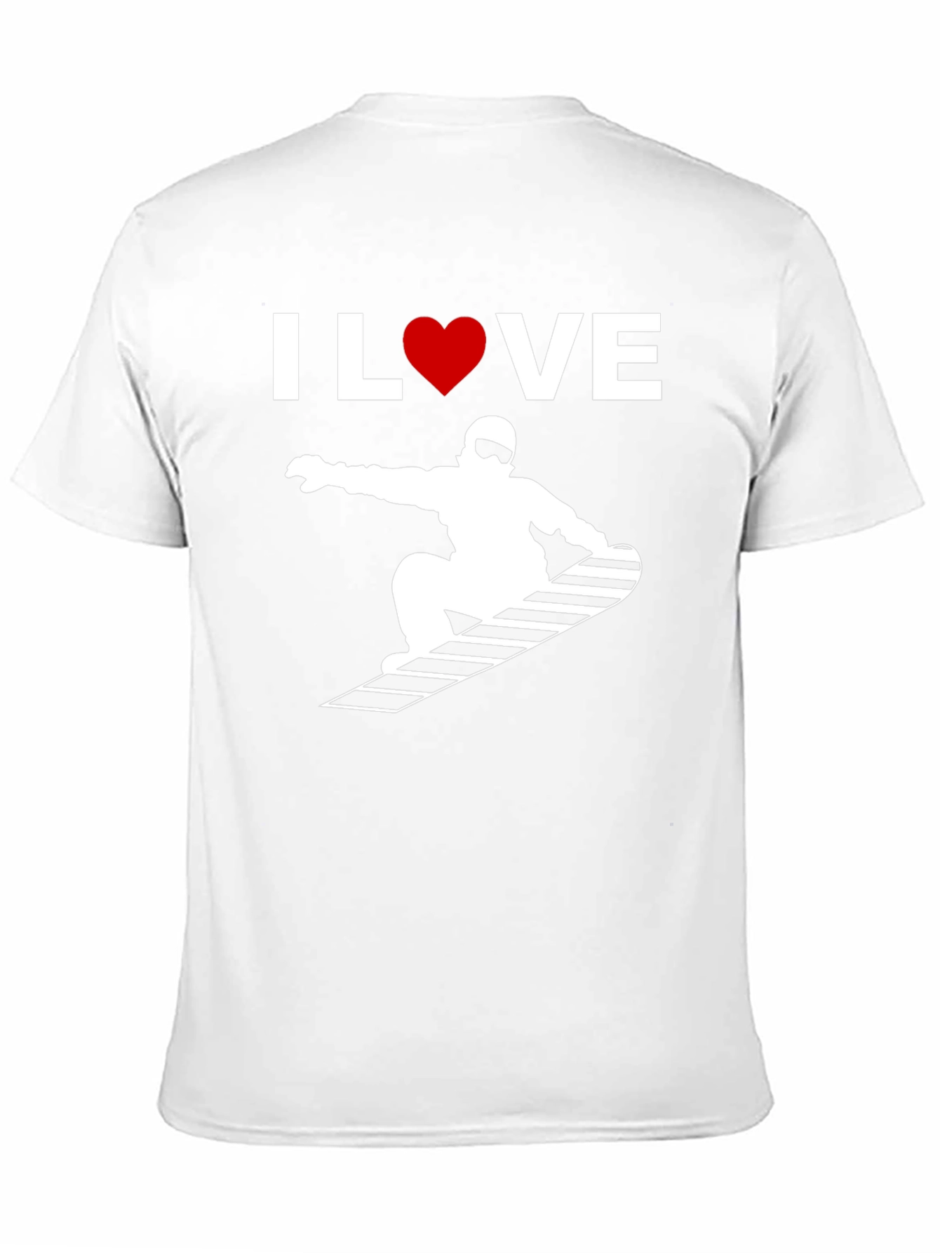 Black I Love Snowboarding Graphic Tee - Black Cotton T-Shirt view 11