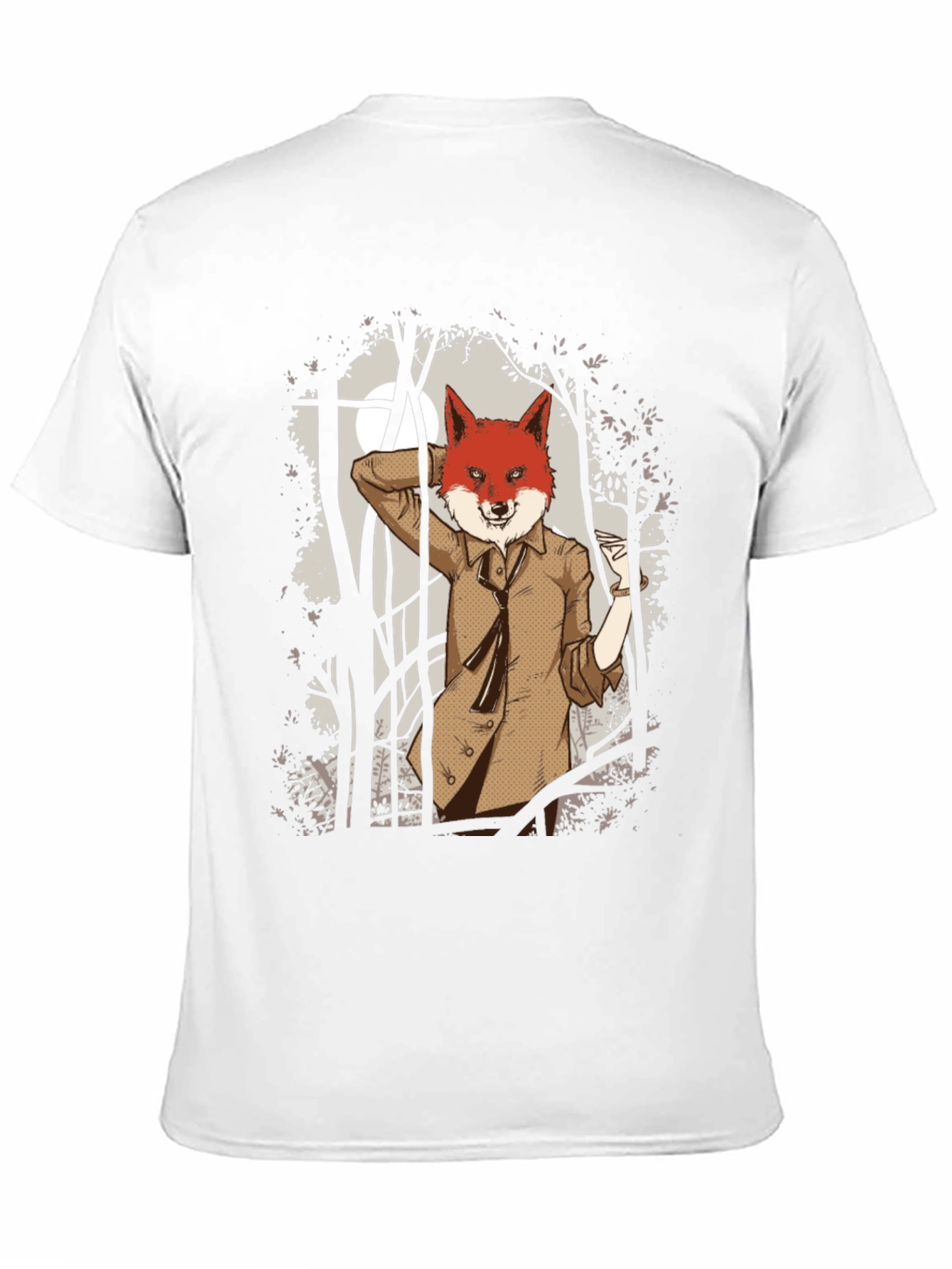 Black Fox in Suit Graphic Tee - Black Cotton T-Shirt view 11