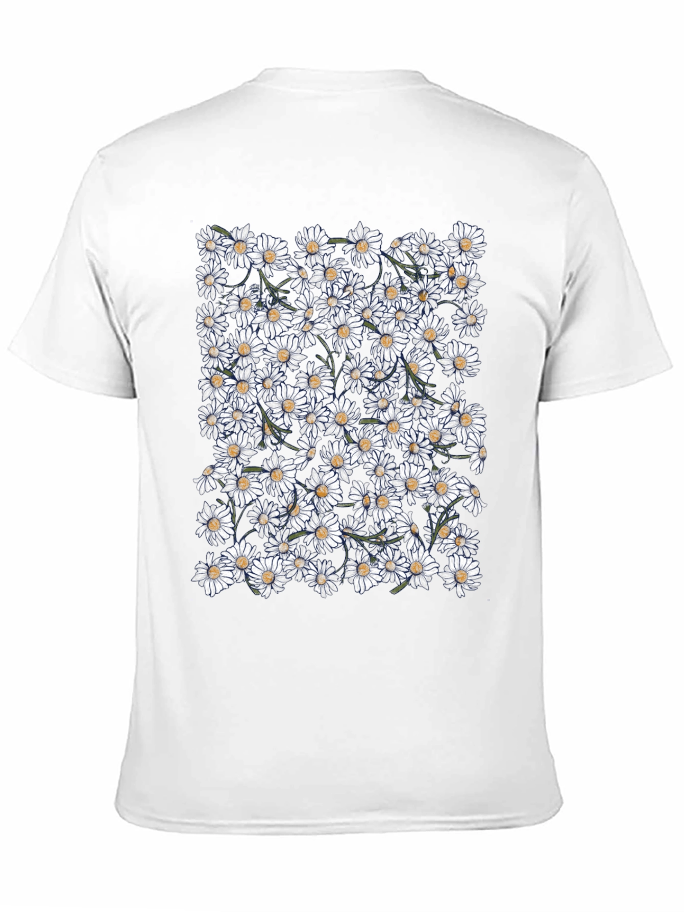 Black Daisy Flower Print T-Shirt view 11