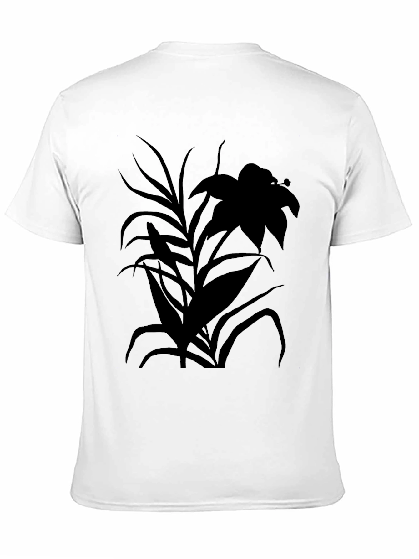Black Botanical Black Tee - Nature Silhouette T-Shirt view 11