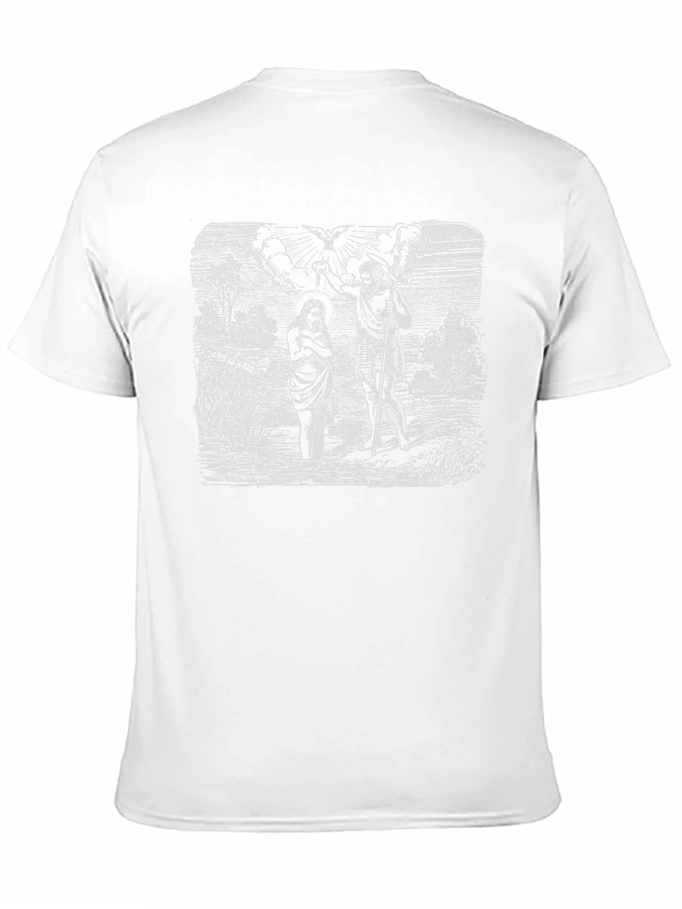Black Vintage Baptism T-Shirt - Religious Art Tee view 11