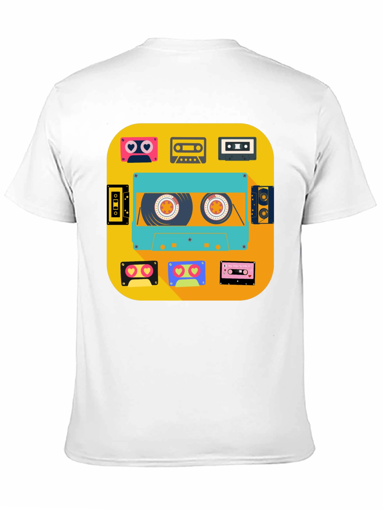 Black Retro Cassette Tapes Graphic Tee - Vintage Style view 11