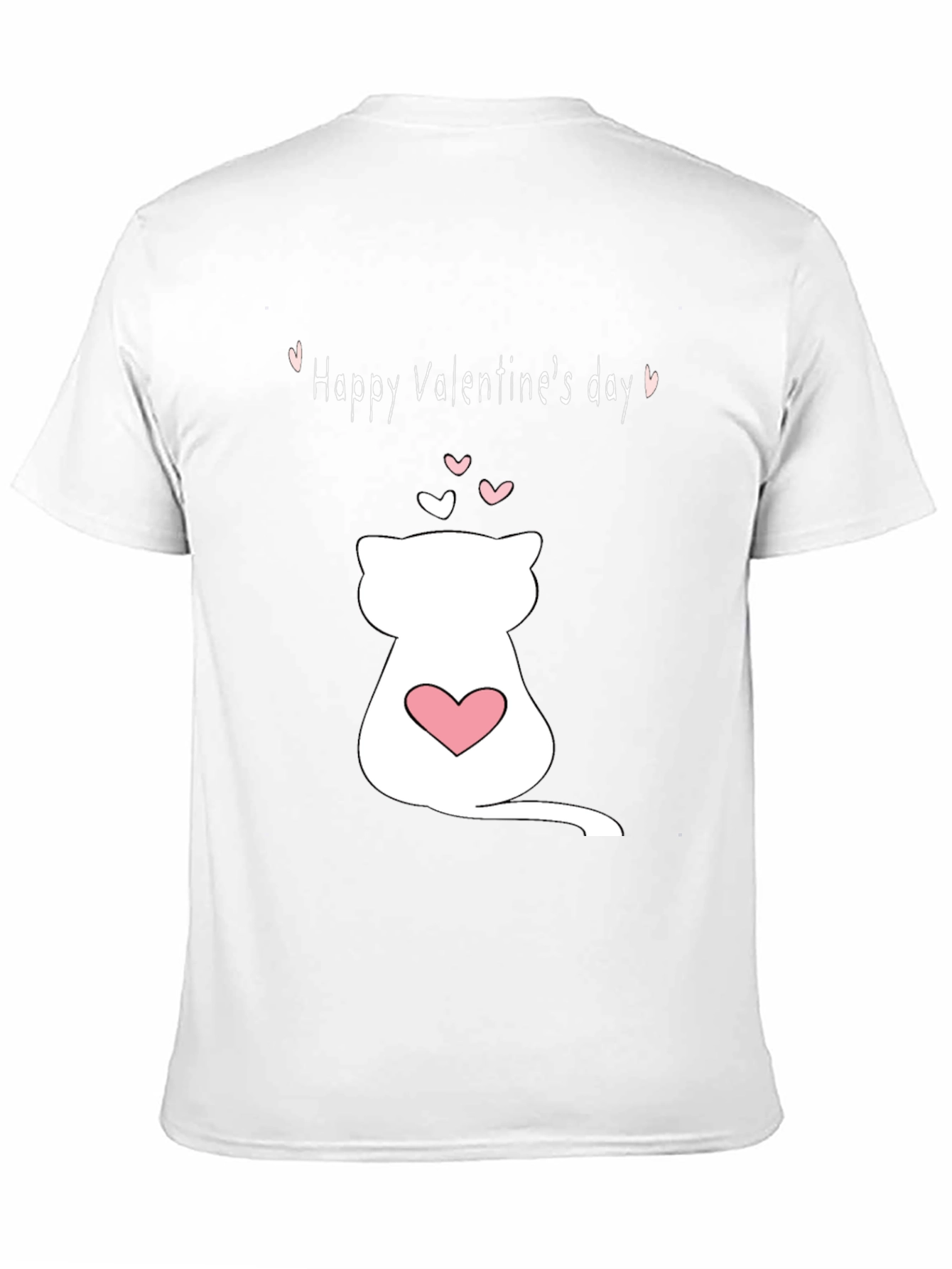 Black Cat Valentine's Day T-Shirt - Black Crew Neck view 11