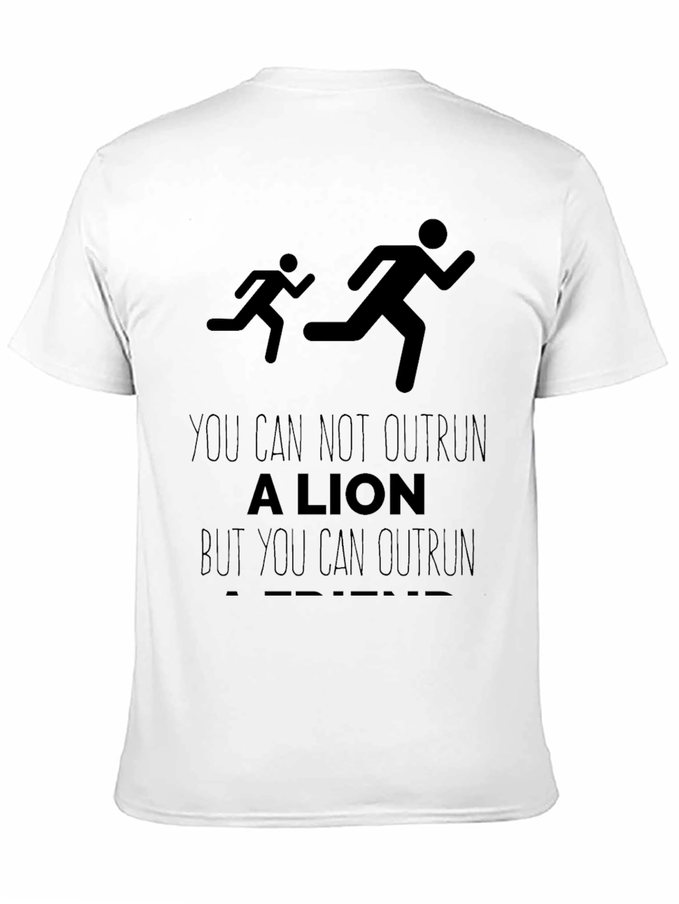 Black Funny Running T-Shirt: Outrun a Friend view 11