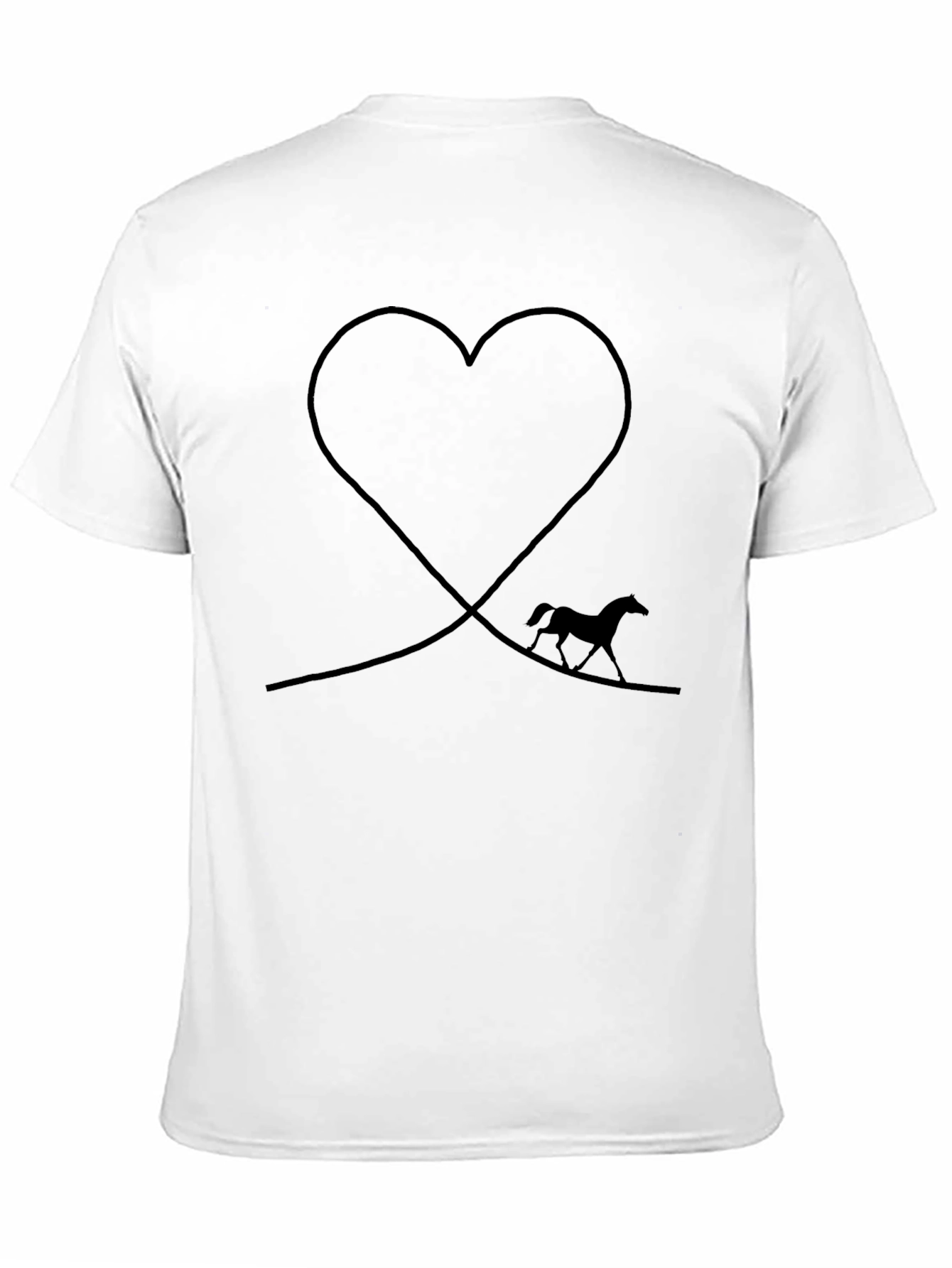 Black Horse & Heart Graphic T-Shirt - Black view 11