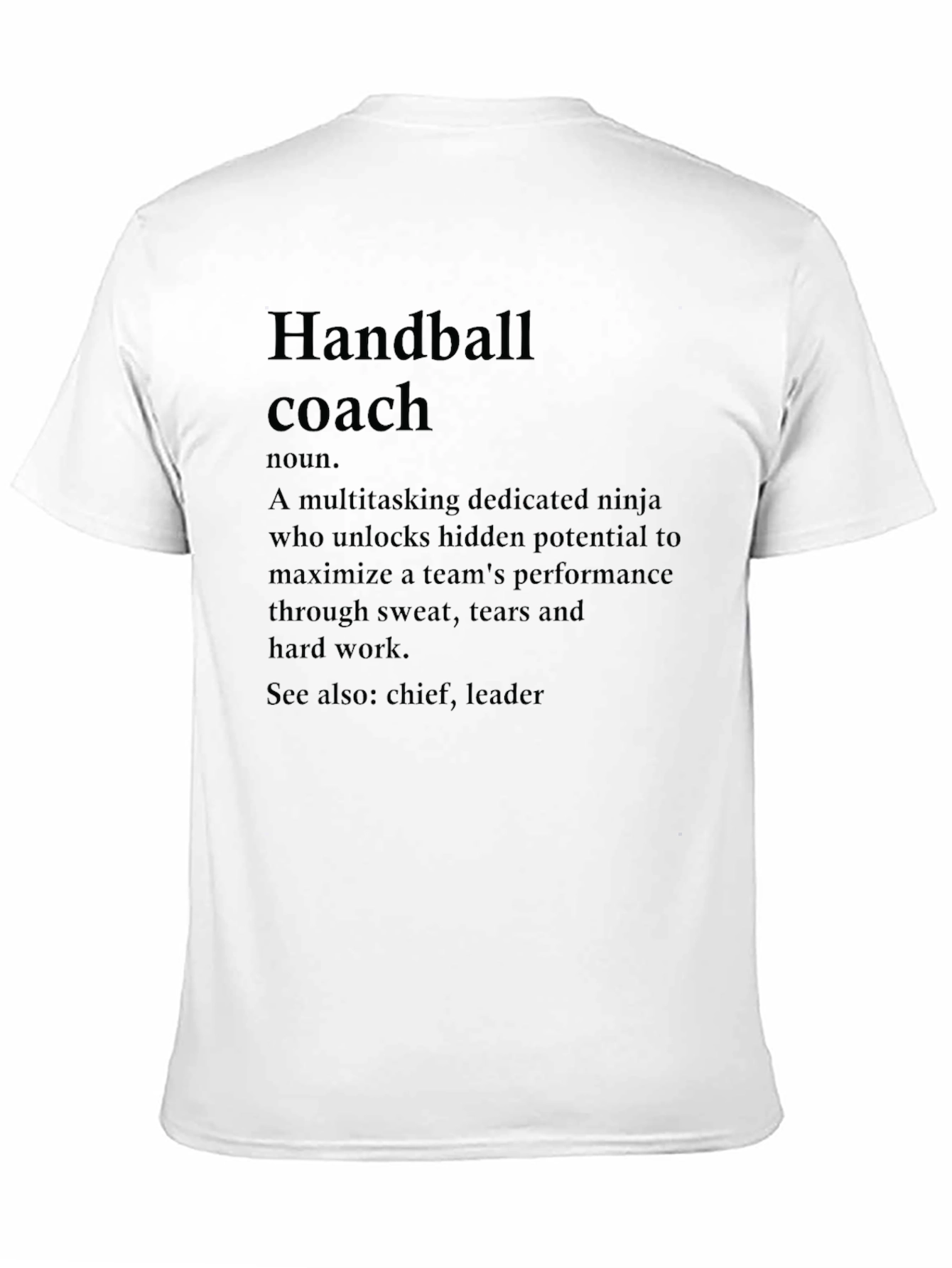 Black Handball Coach Definition T-Shirt view 11