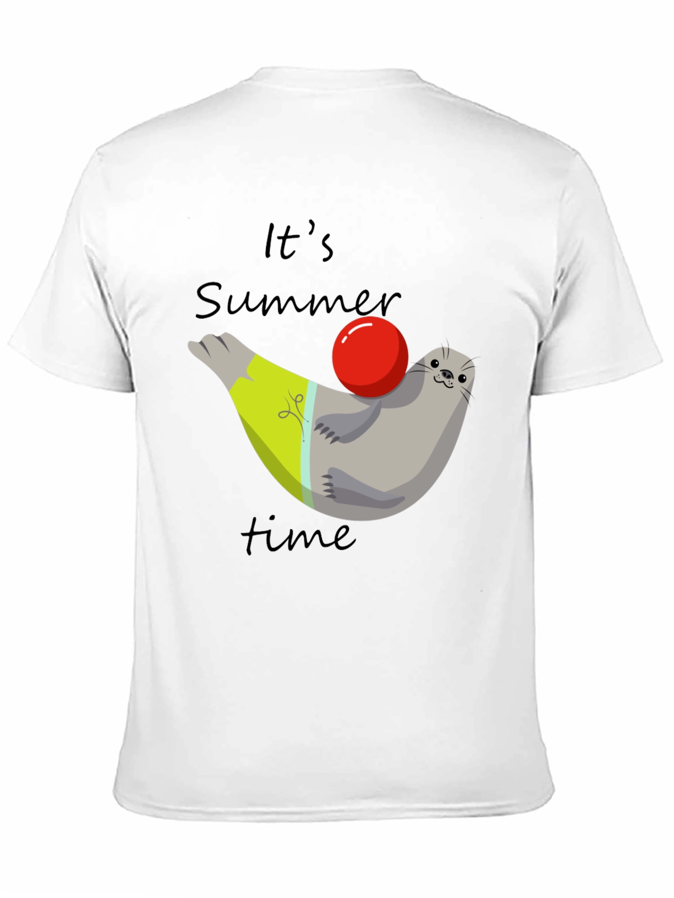 Black Summer Seal T-Shirt - Its Summer Time Tee view 11