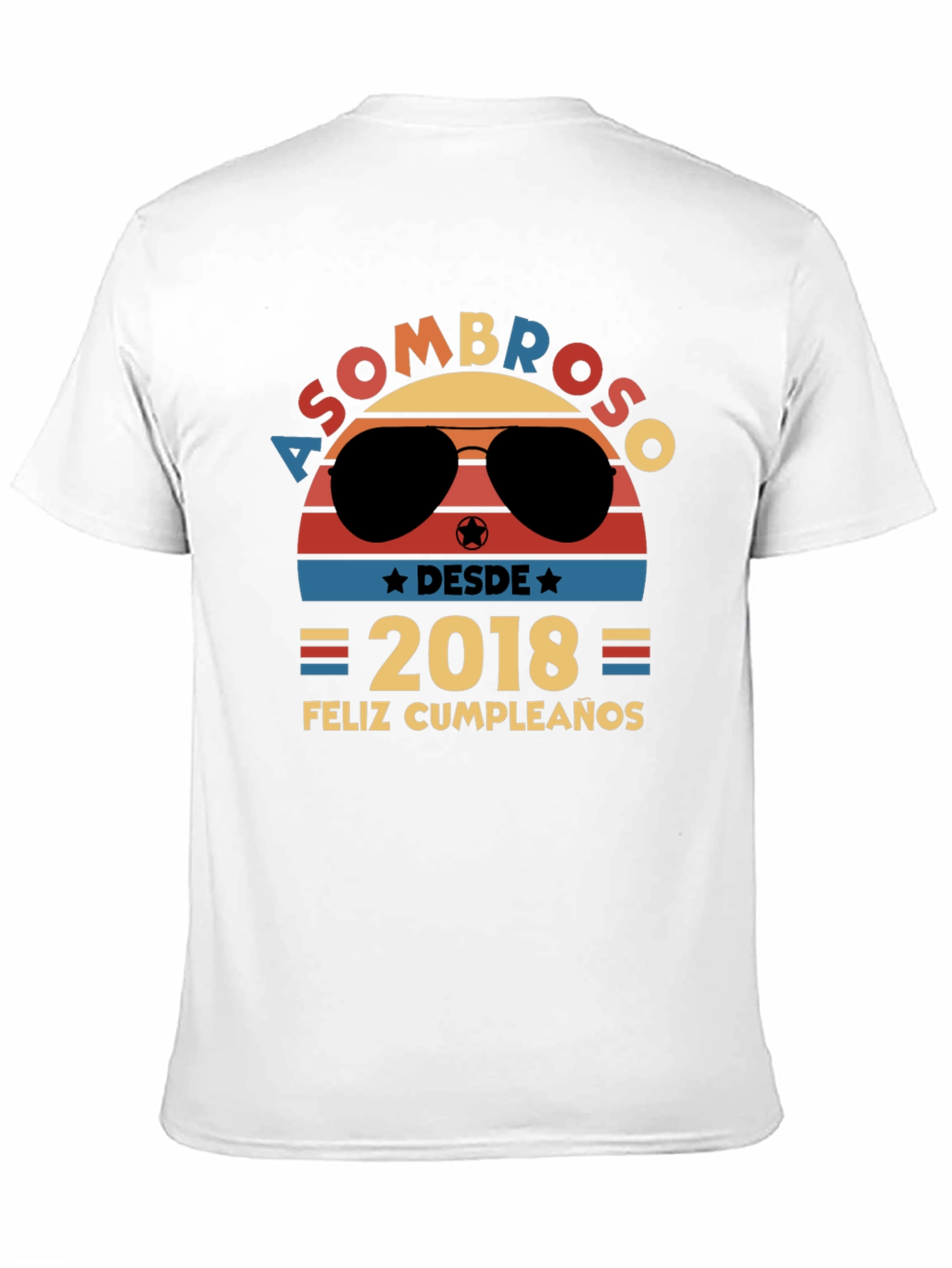 Black Asombroso Desde 2018 Feliz Cumpleaños Graphic Tee view 11