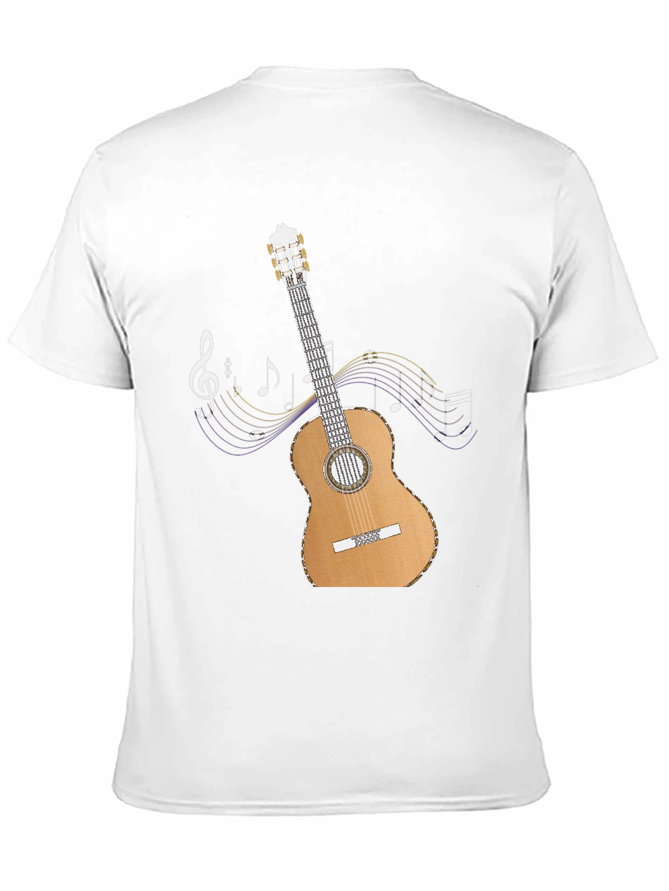 Black Guitar Music Notes Graphic T-Shirt view 11