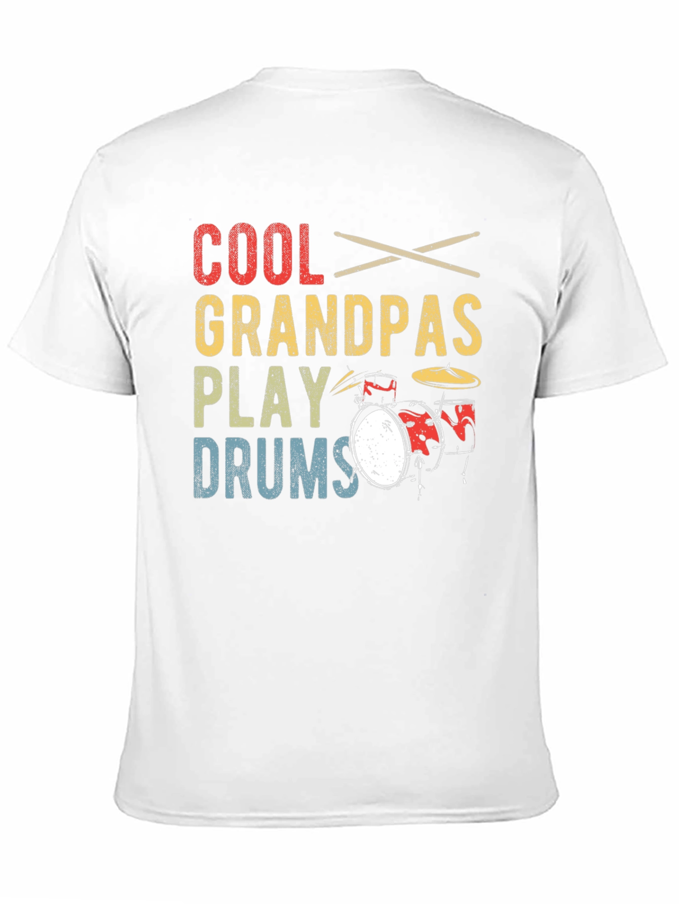 Black Cool Grandpas Play Drums T-Shirt view 11