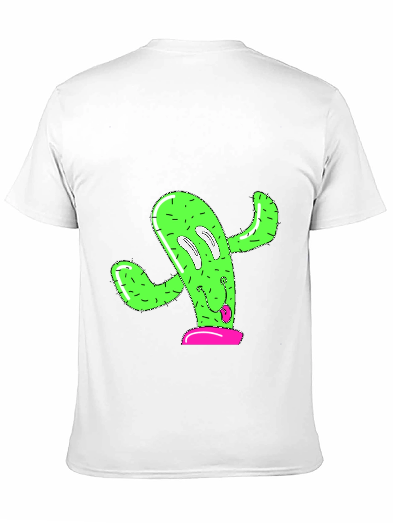 Black Funny Cactus Graphic Tee - Black Cotton T-Shirt view 11