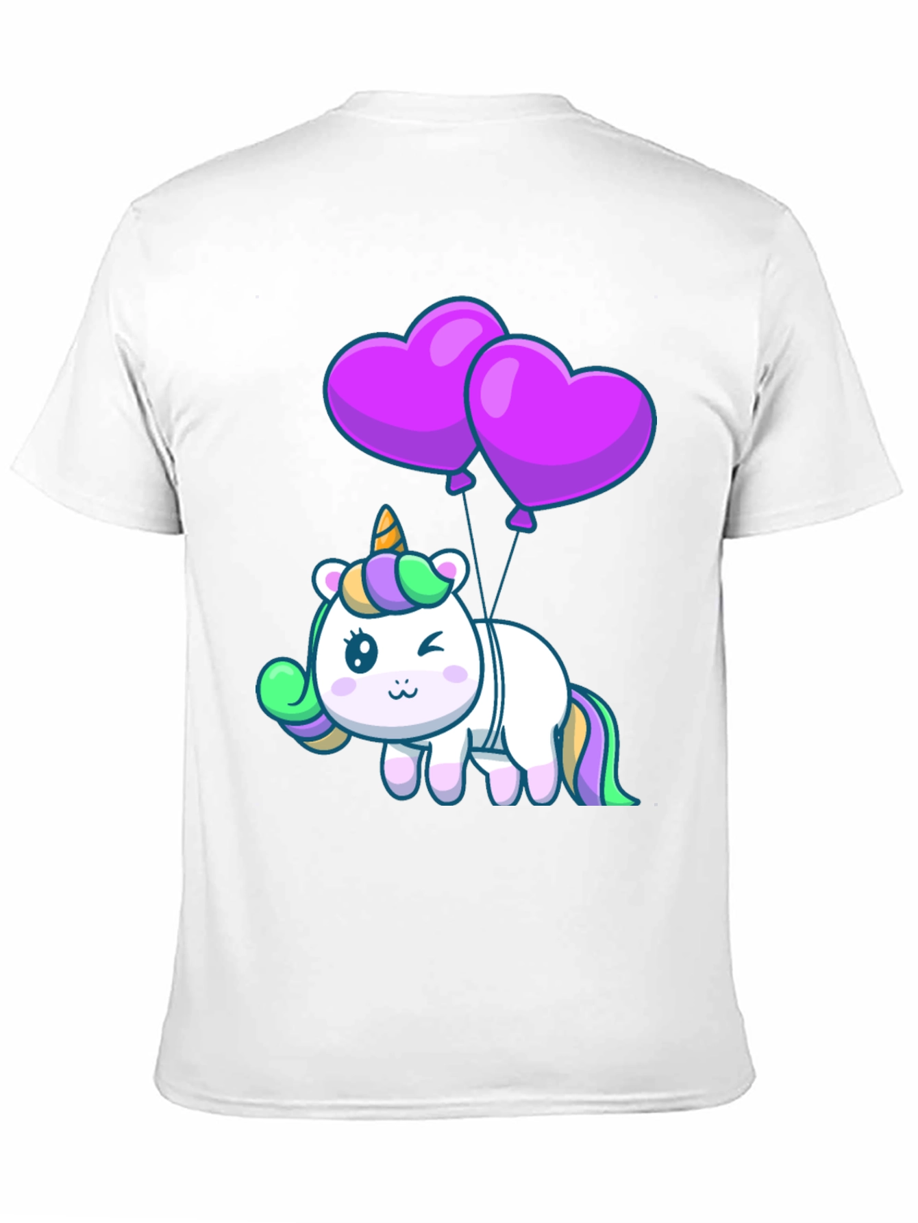 Black Unicorn Heart Balloons Graphic Tee - Black view 11