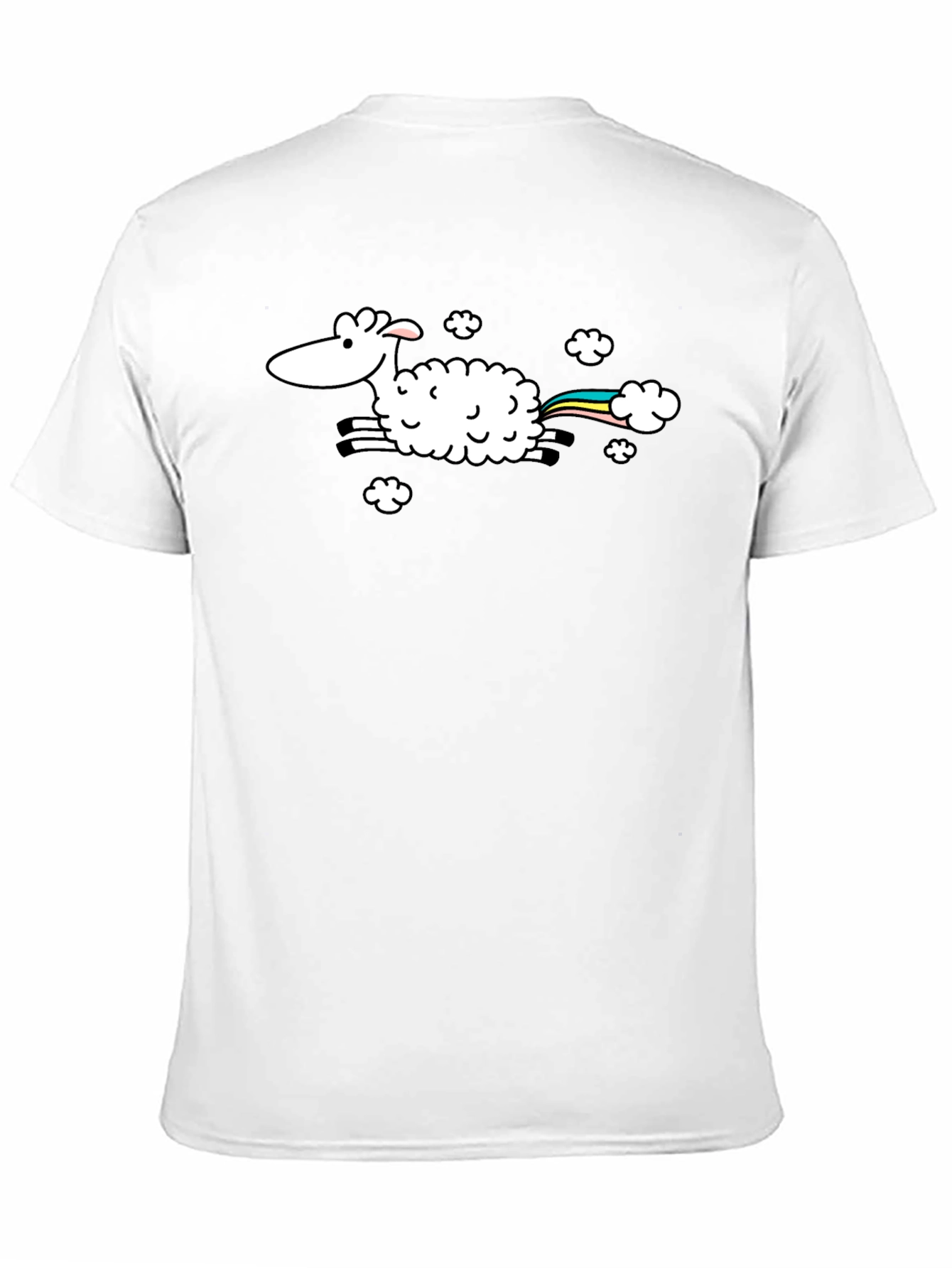 Black Rainbow Sheep T-Shirt - Black Cotton Tee view 11