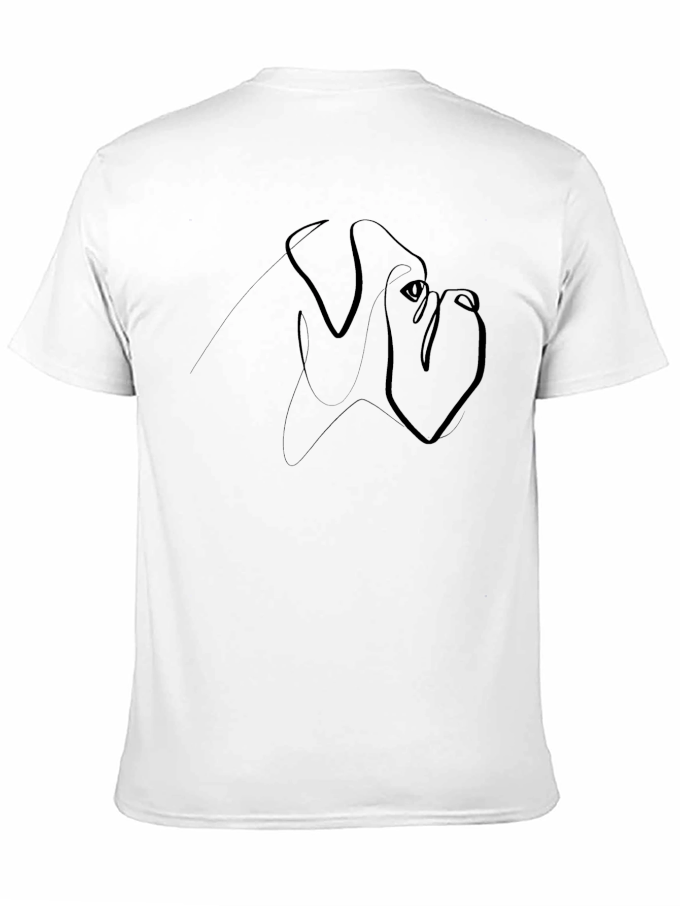 Black Dog Line Art Black T-Shirt - Minimalist Design view 11
