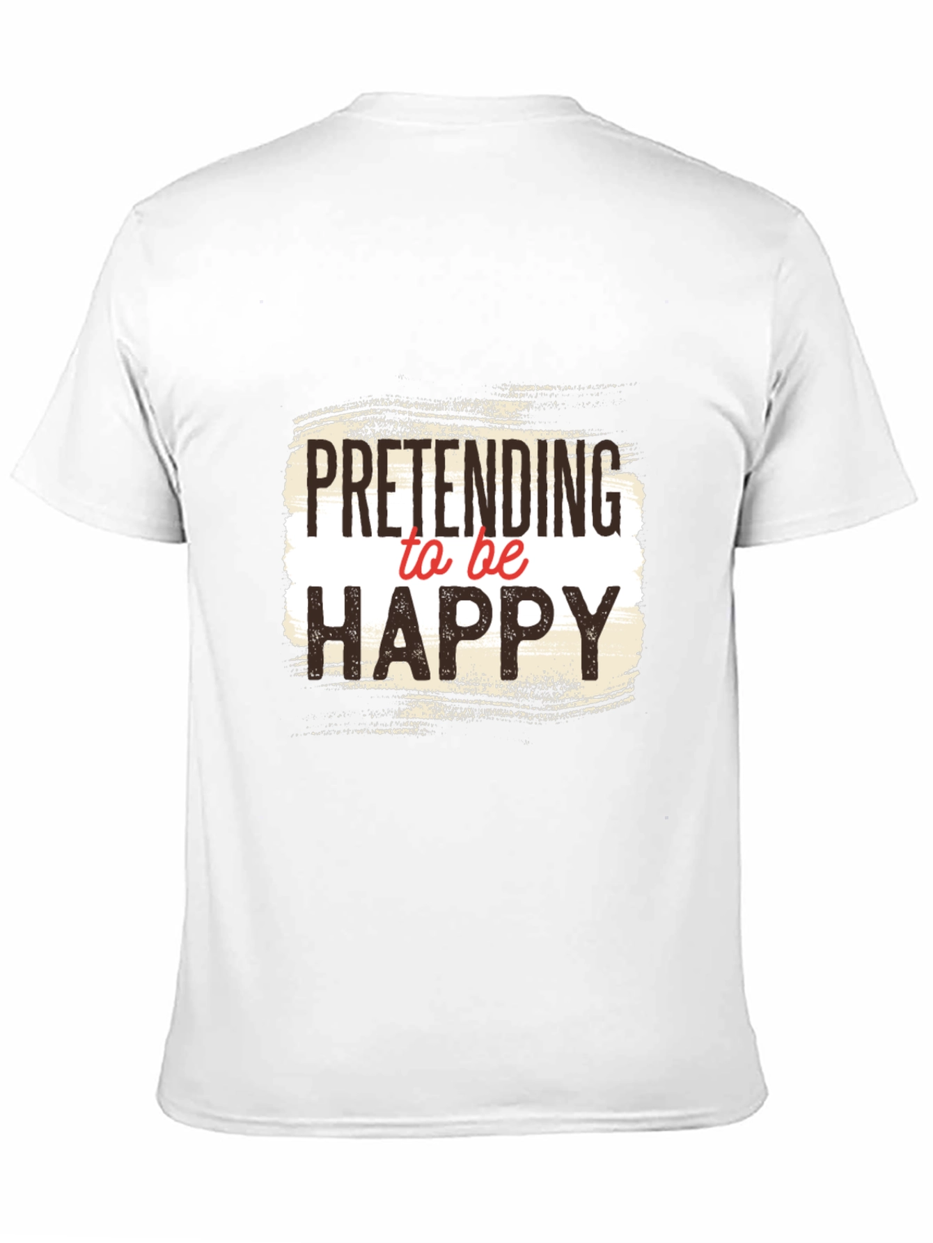Black Pretending to be Happy Graphic Tee - Unisex Black T-Shirt view 11