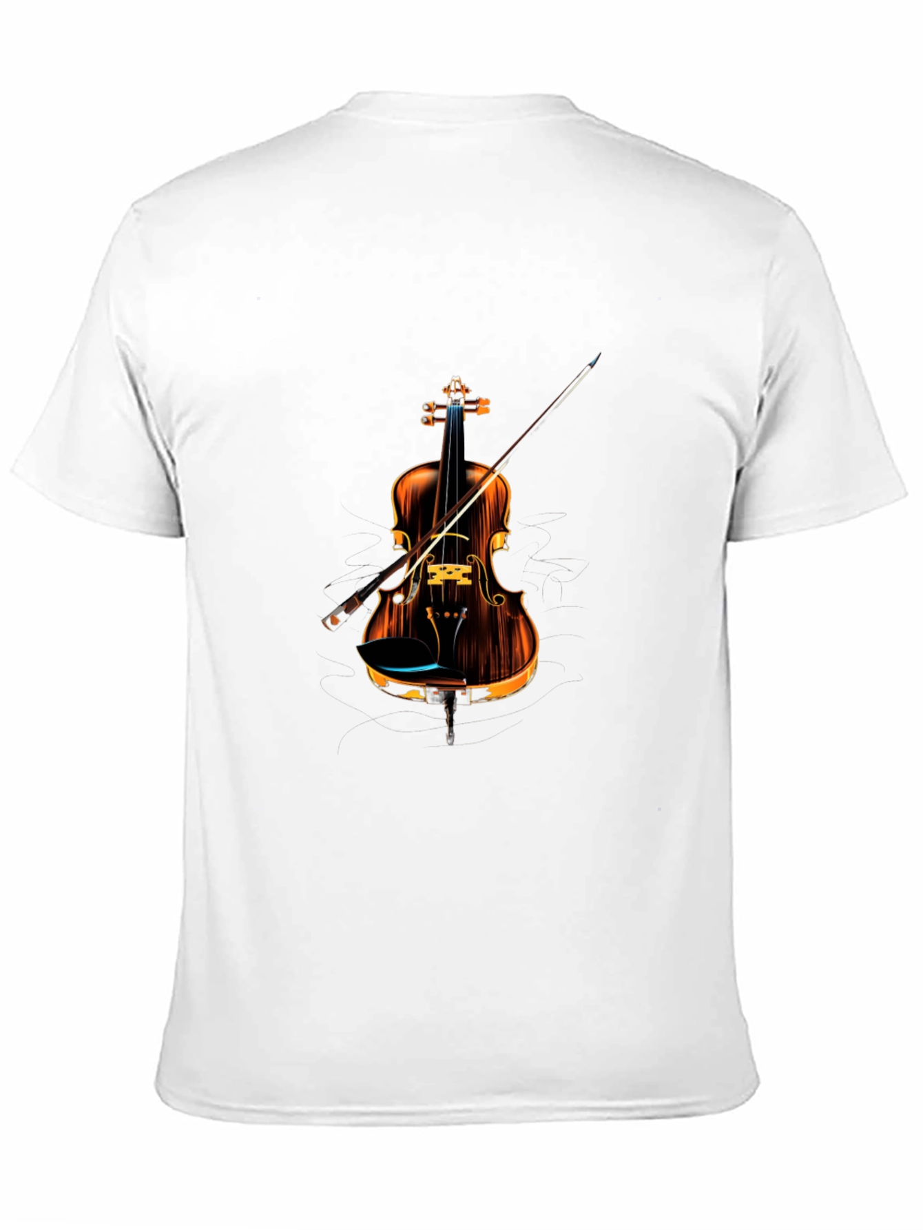 Black Stylish Violin Graphic Tee - Music Lover's T-Shirt view 11