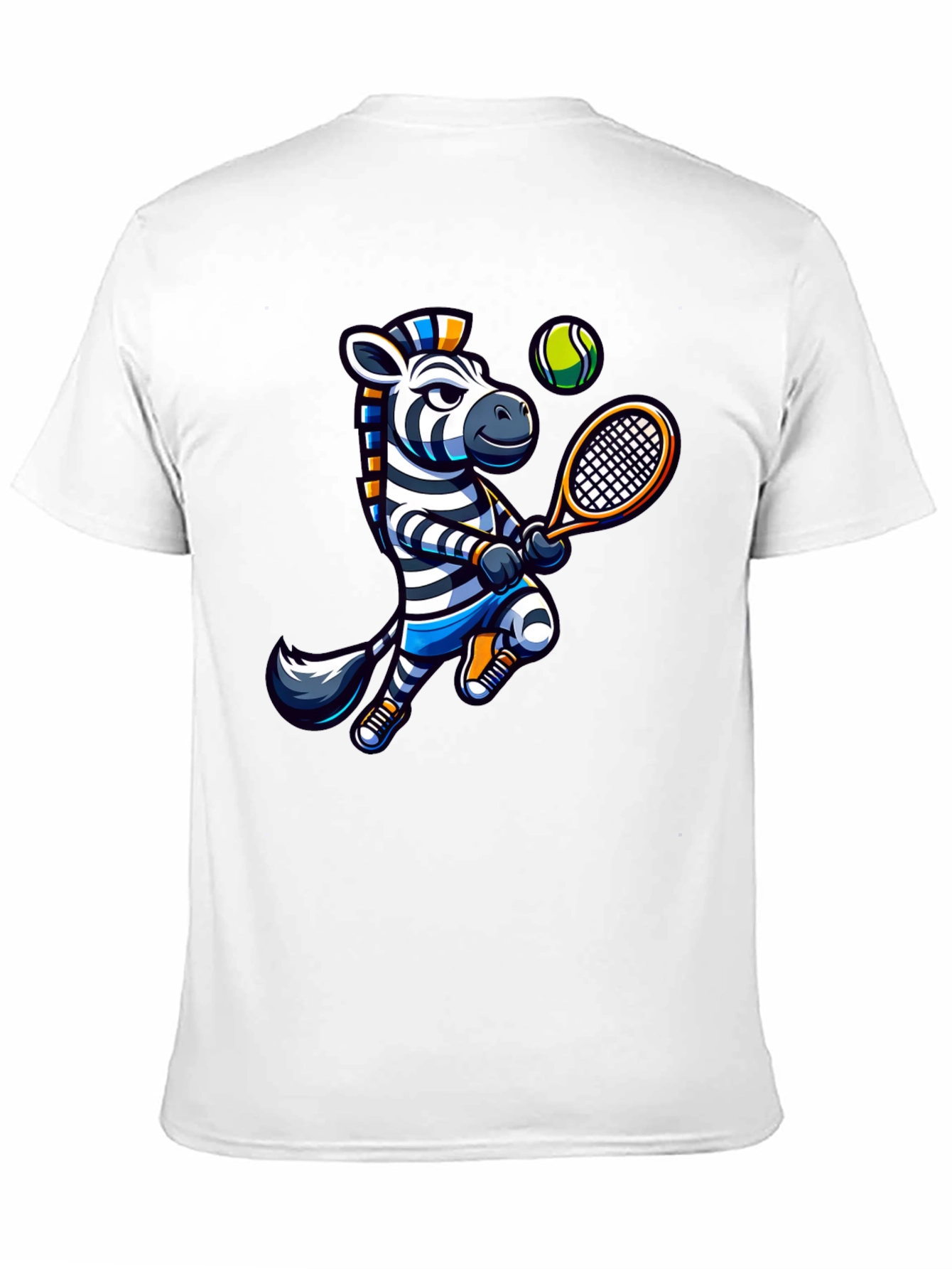 Black Zebra Tennis Graphic T-Shirt - Fun Animal Design view 11