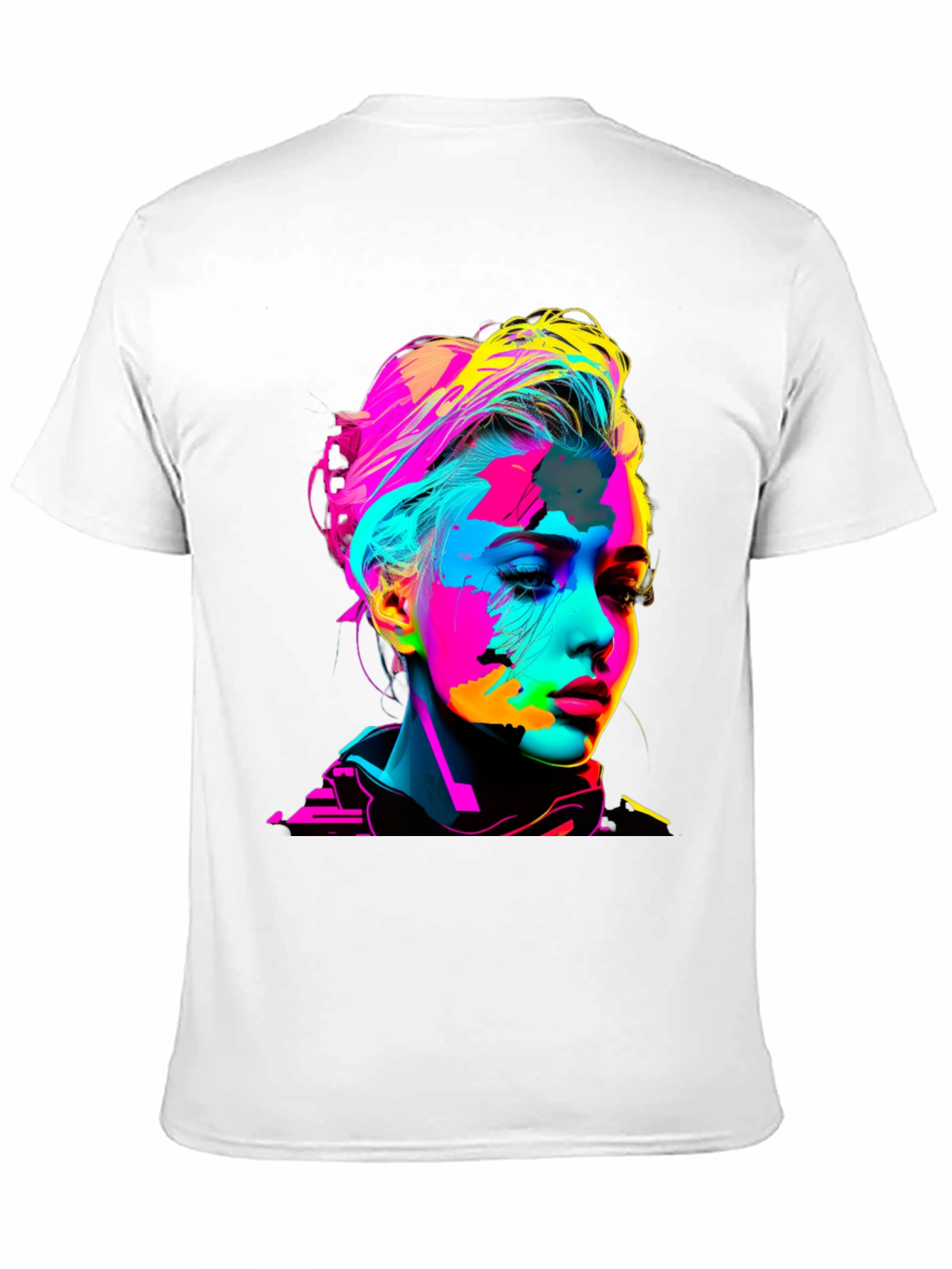 Black Pop Art Woman Graphic Black T-Shirt view 11