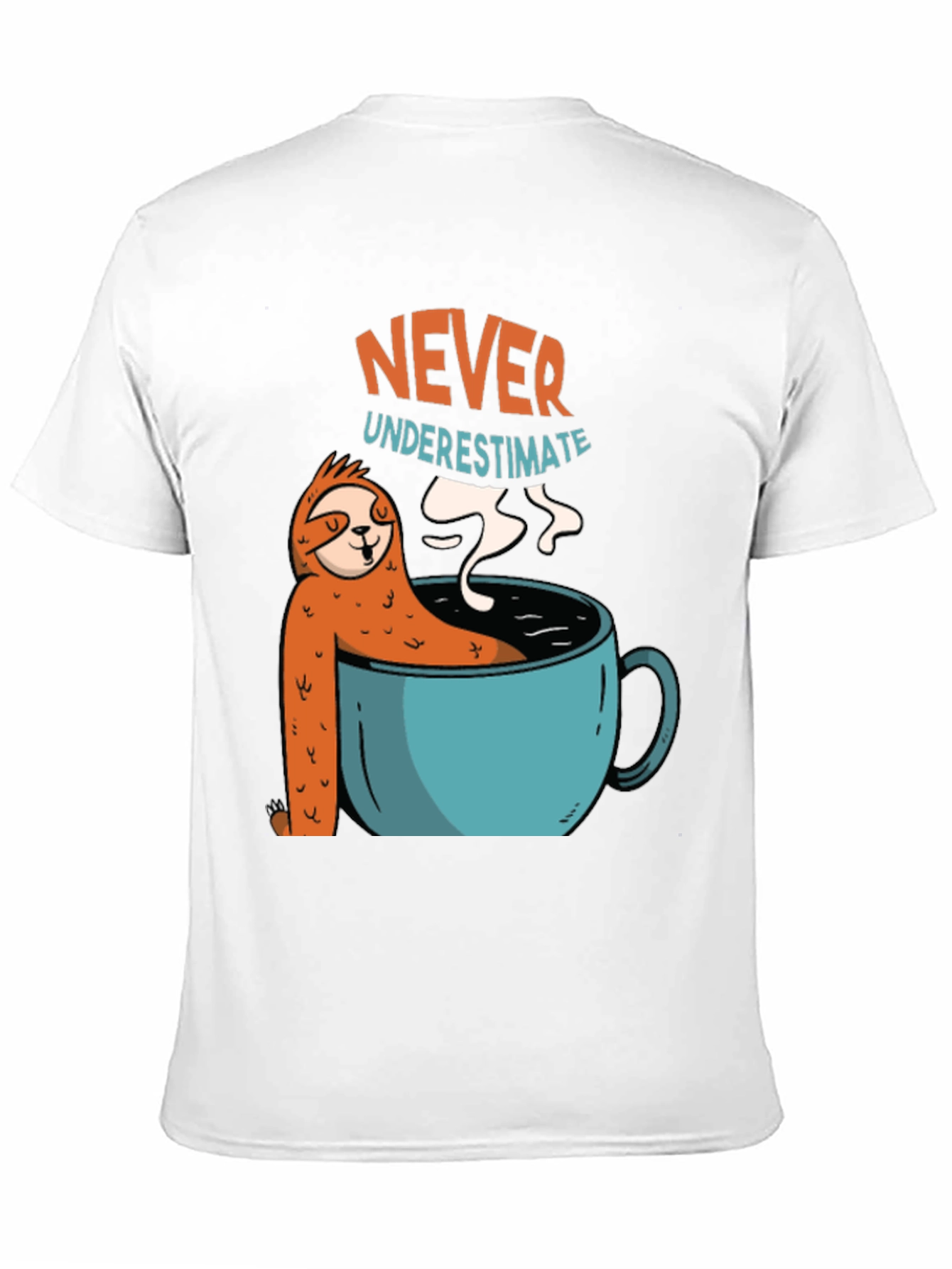 Black Never Underestimate Sloth Coffee T-Shirt view 11