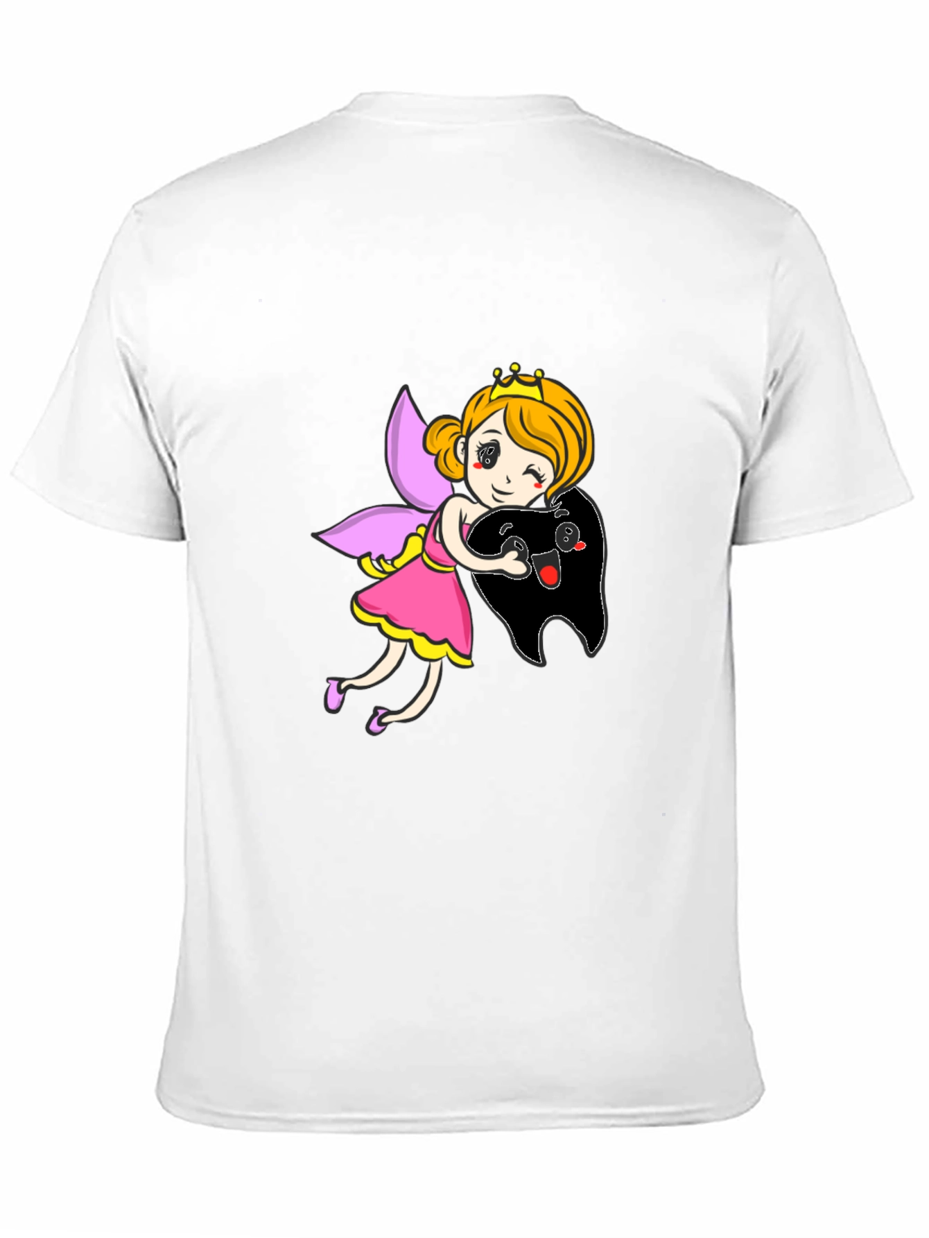 Black Tooth Fairy Hugging Tooth Graphic T-Shirt view 11