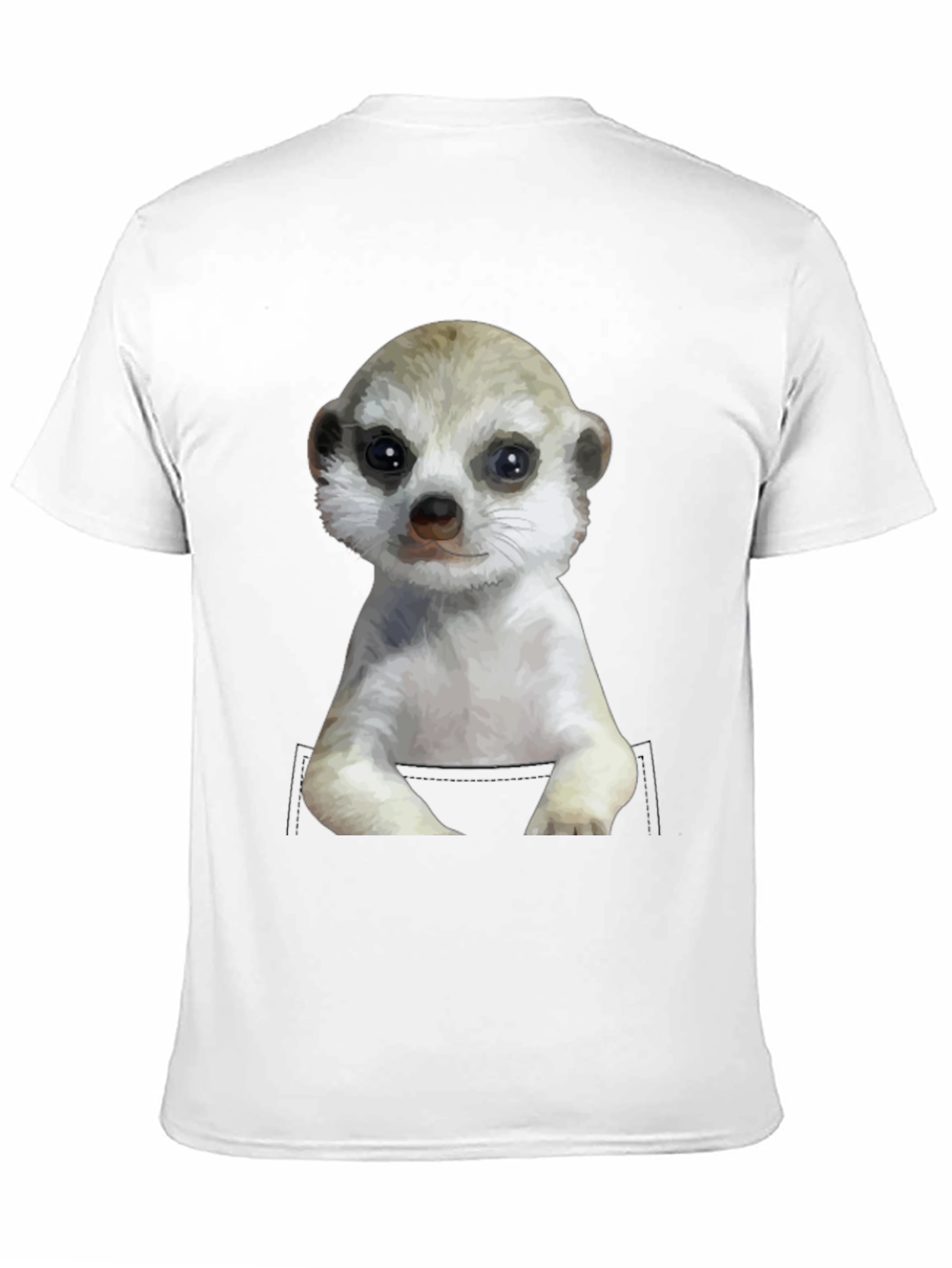 Black Meerkat in Pocket Graphic Tee - Cute Animal T-Shirt view 11