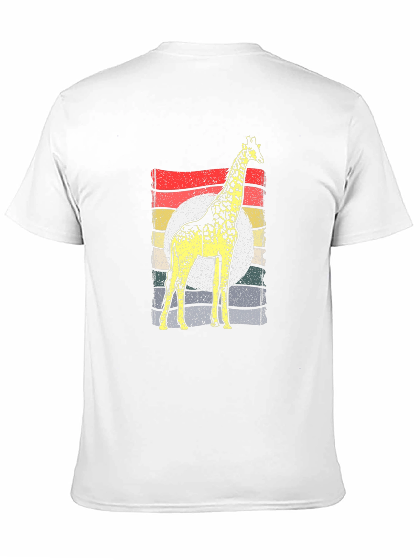 Black Retro Giraffe Graphic Tee - Unisex Cotton Shirt view 11