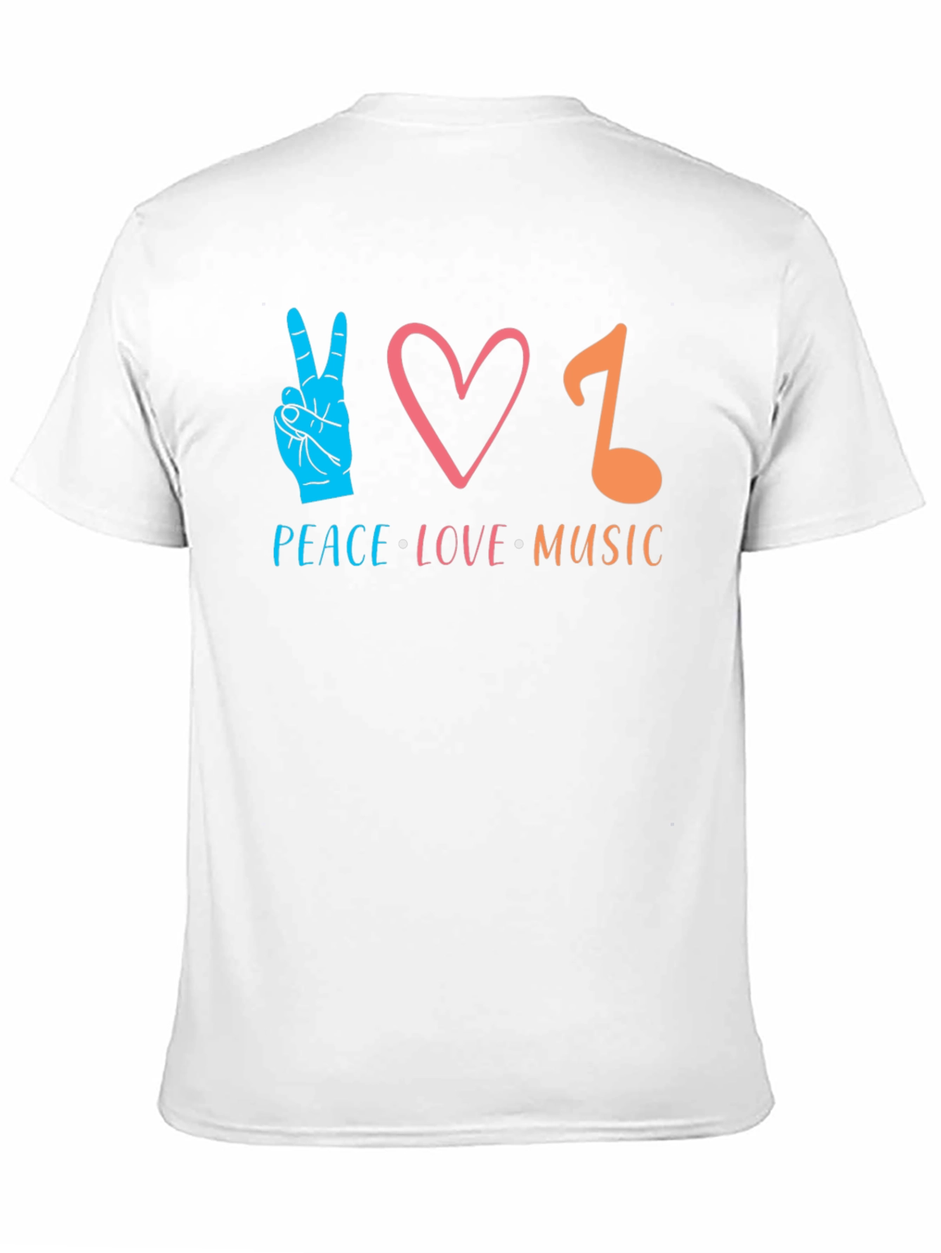 Black Peace Love Music Graphic T-Shirt view 11