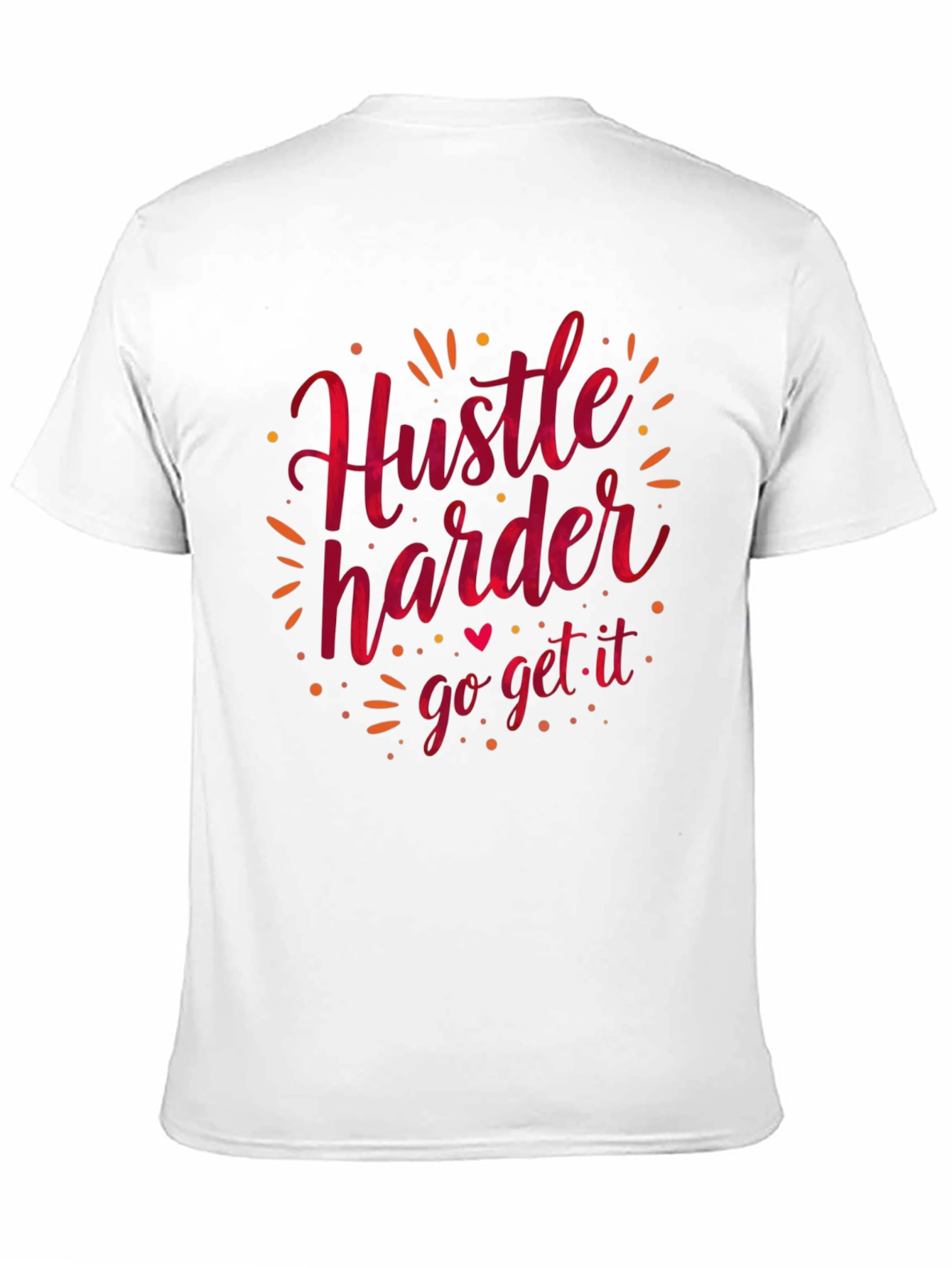 Black Hustle Harder Graphic Tee - Black Casual T-Shirt view 11