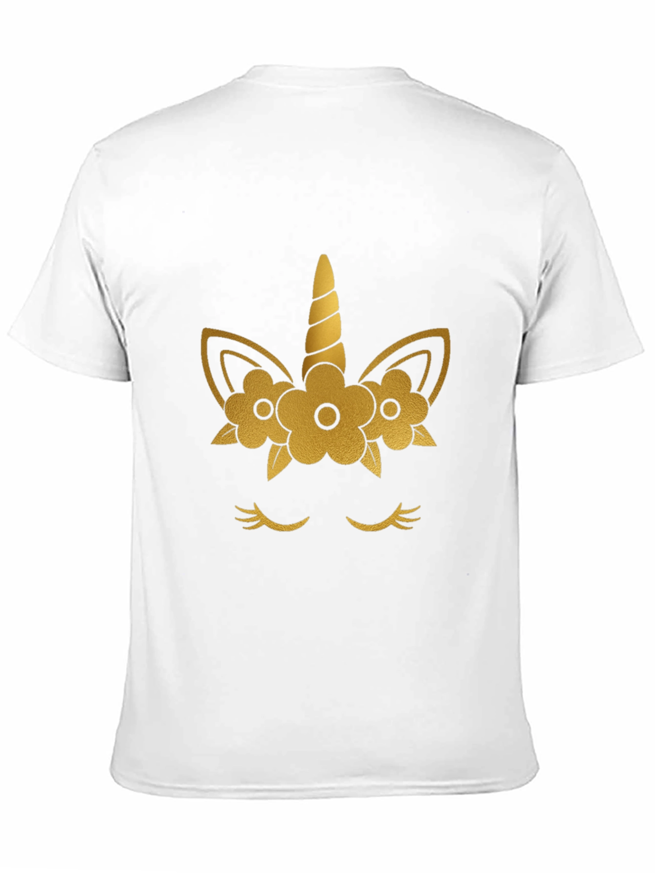 Black Unicorn Face Graphic Tee - Black Cotton Casual T-Shirt view 11