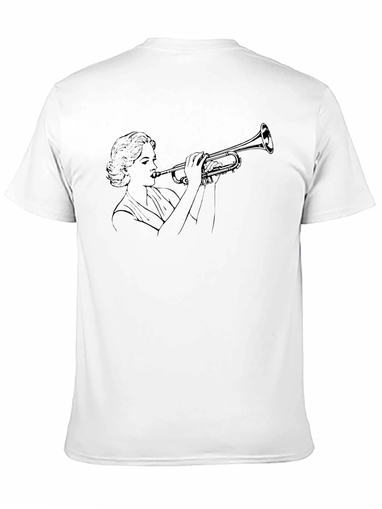 Black Trumpet Woman Black T-Shirt - Unique Musician Tee view 11