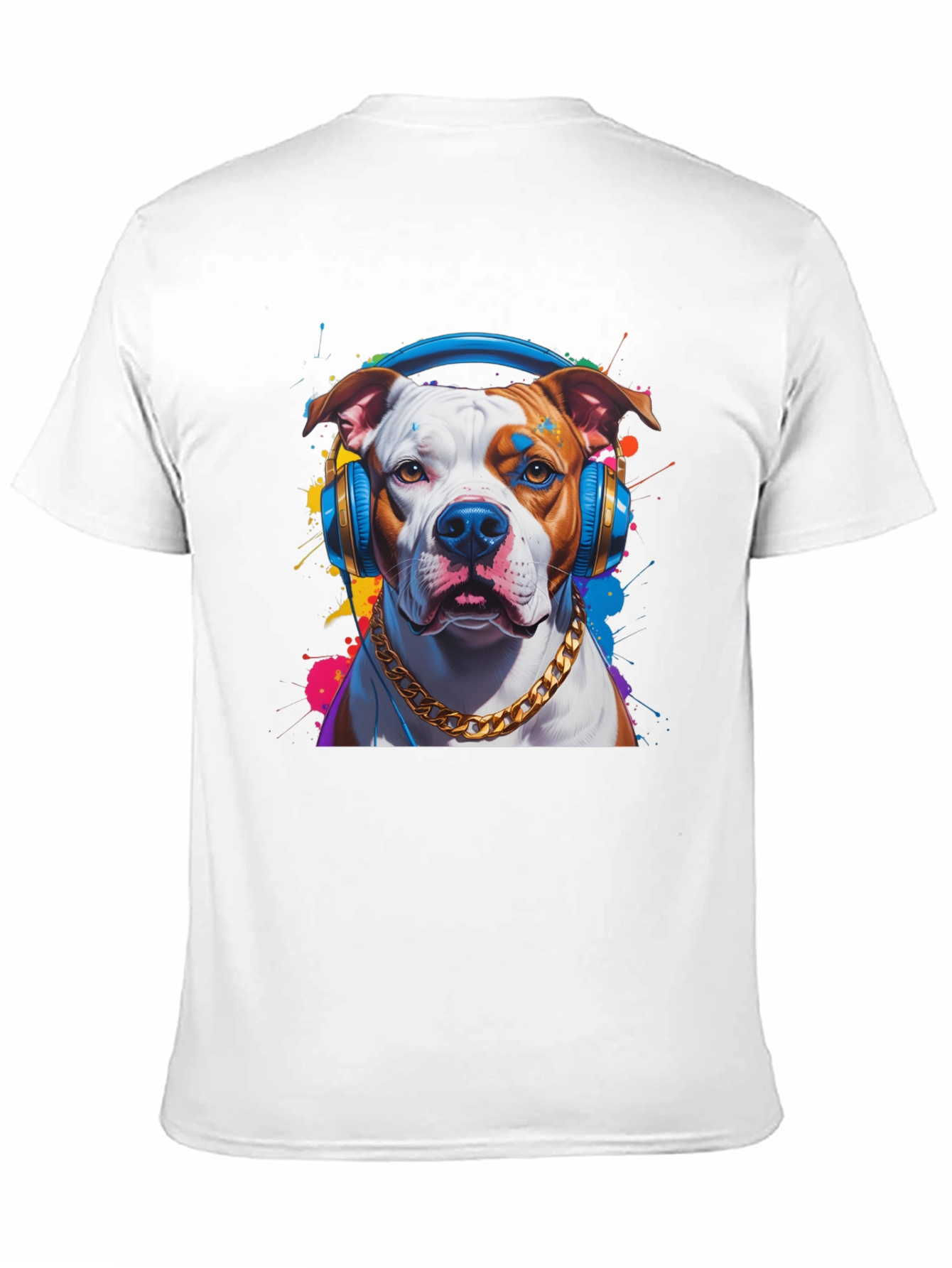 Black Dog with Headphones Graphic T-Shirt view 11