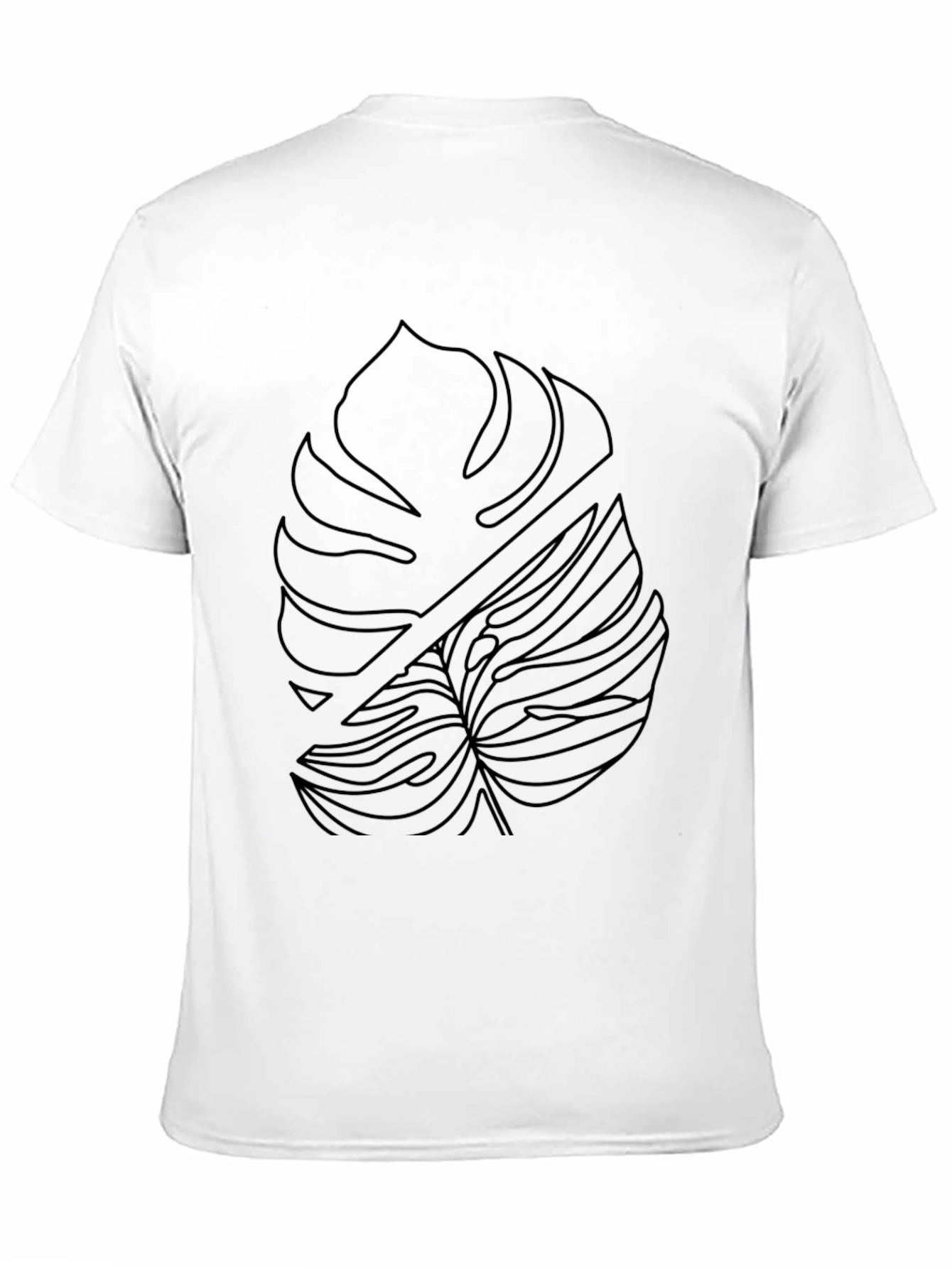 Black Modern Monstera Leaf Graphic Tee - Black view 11
