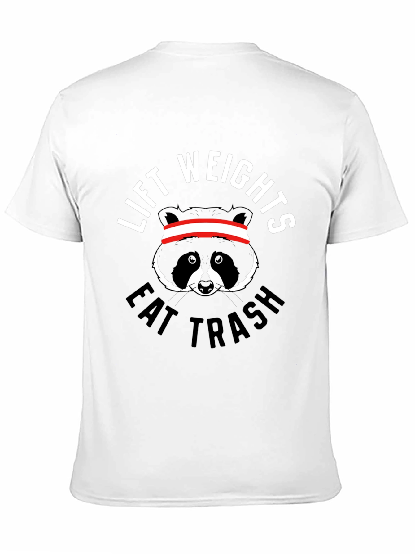 Black Lift Weights Eat Trash Raccoon Graphic Tee view 11