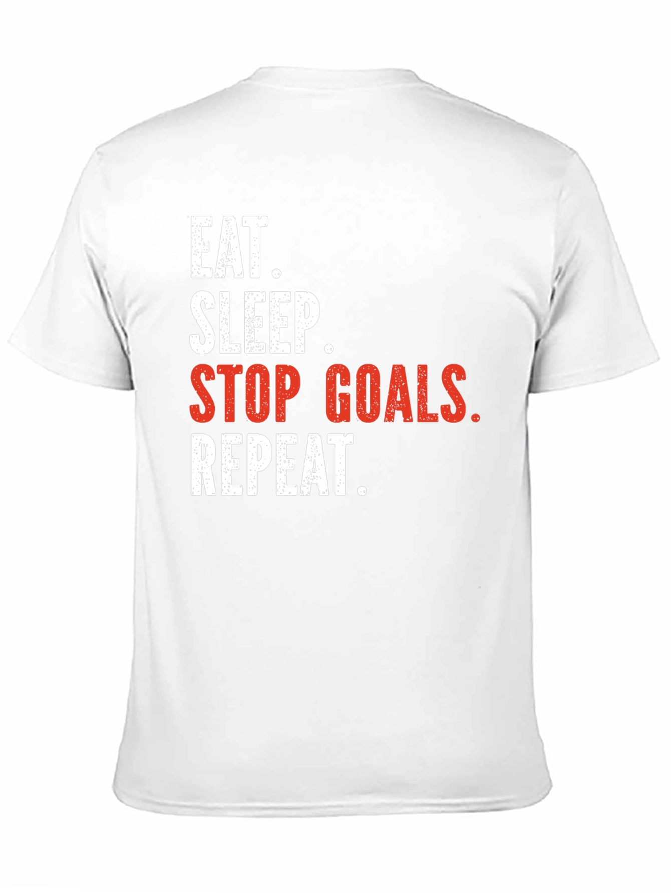 Black Eat Sleep Stop Goals Repeat T-Shirt view 11