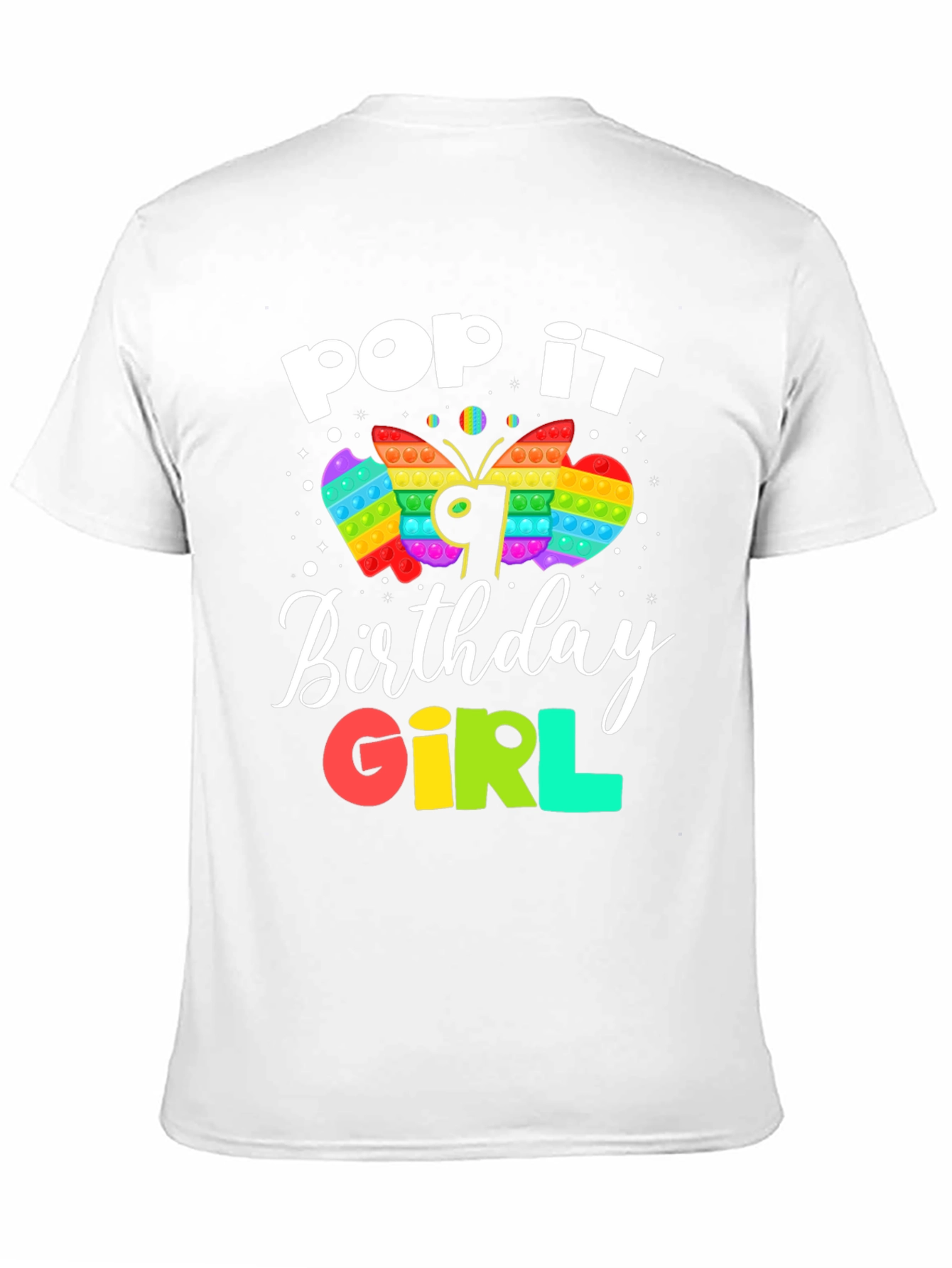Black Pop It Birthday Girl T-Shirt view 11