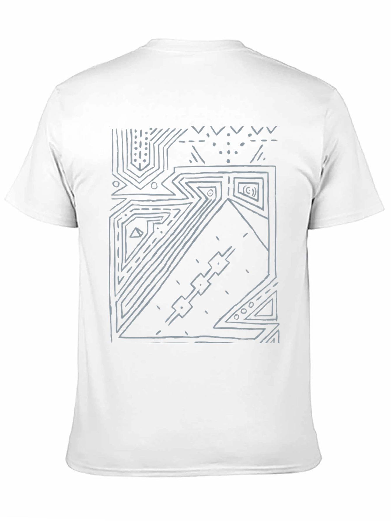 Black Abstract Geometric Black T-Shirt view 11