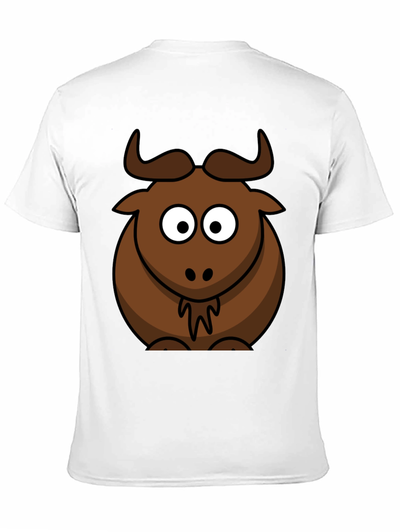 Black Cartoon Bull Graphic Tee - Black Cotton T-Shirt view 11