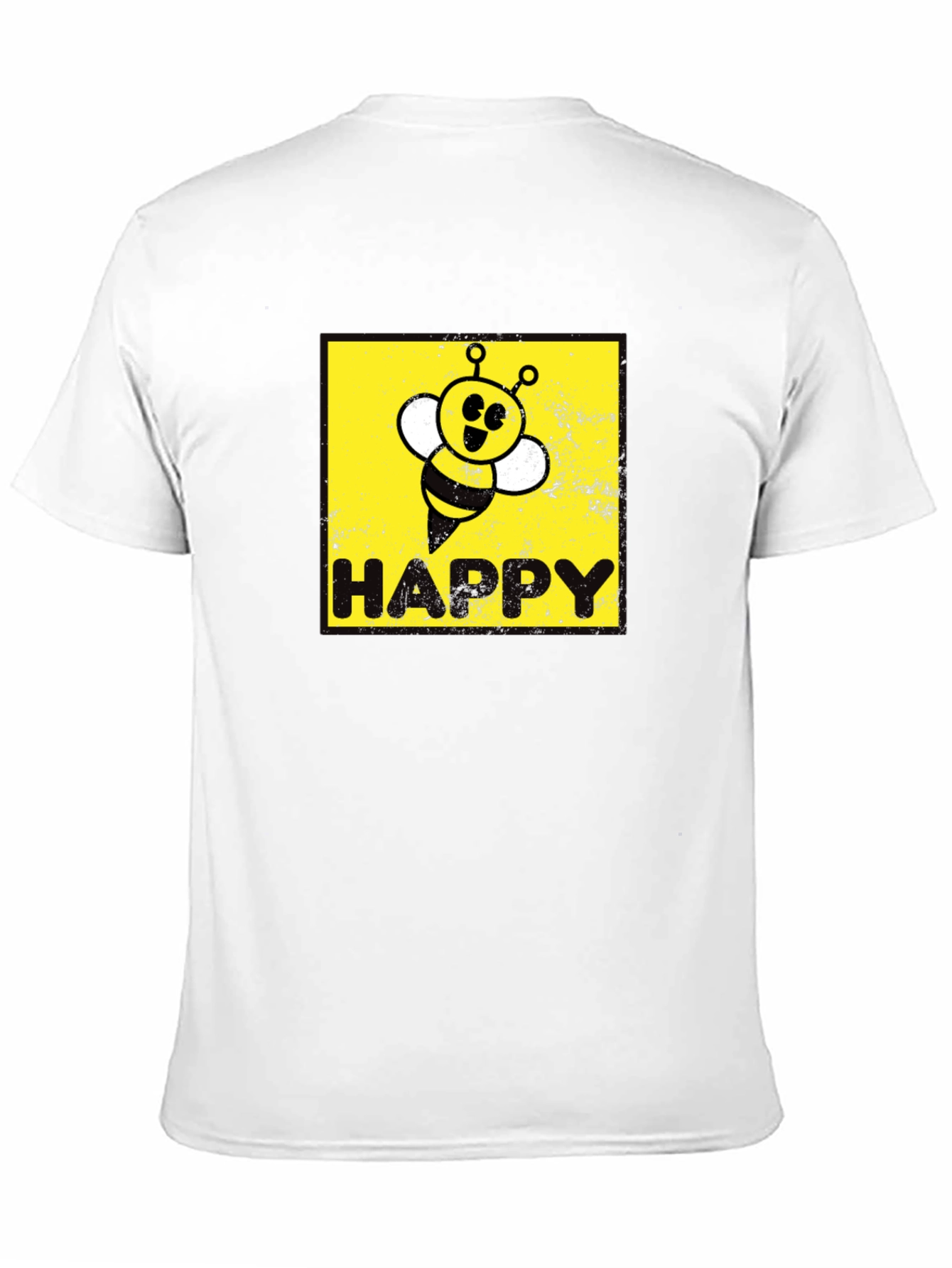 Black Happy Bee Graphic Tee - Black Cotton Blend view 11