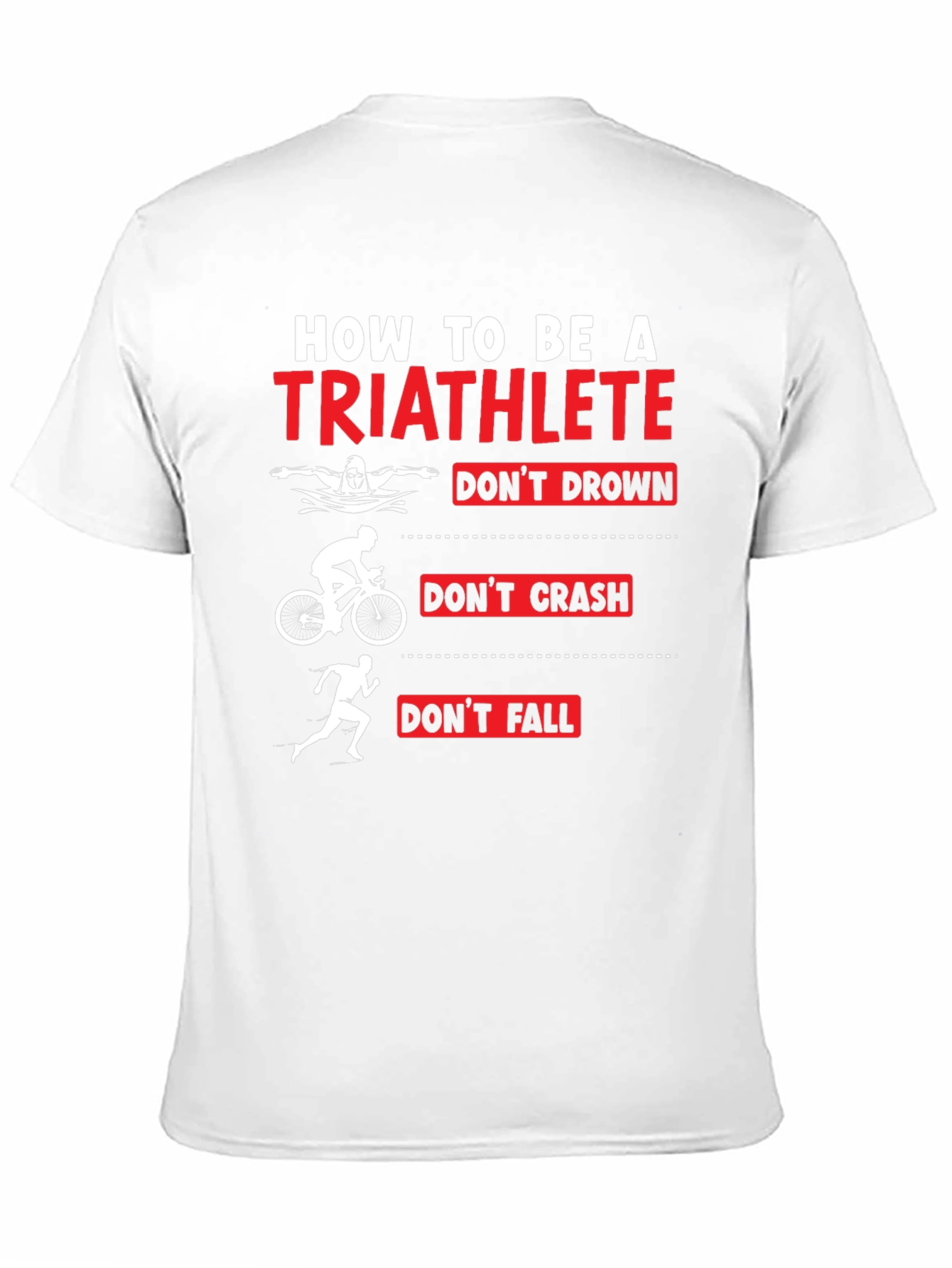 Black Triathlete T-Shirt - Swim Bike Run Funny Tee view 11