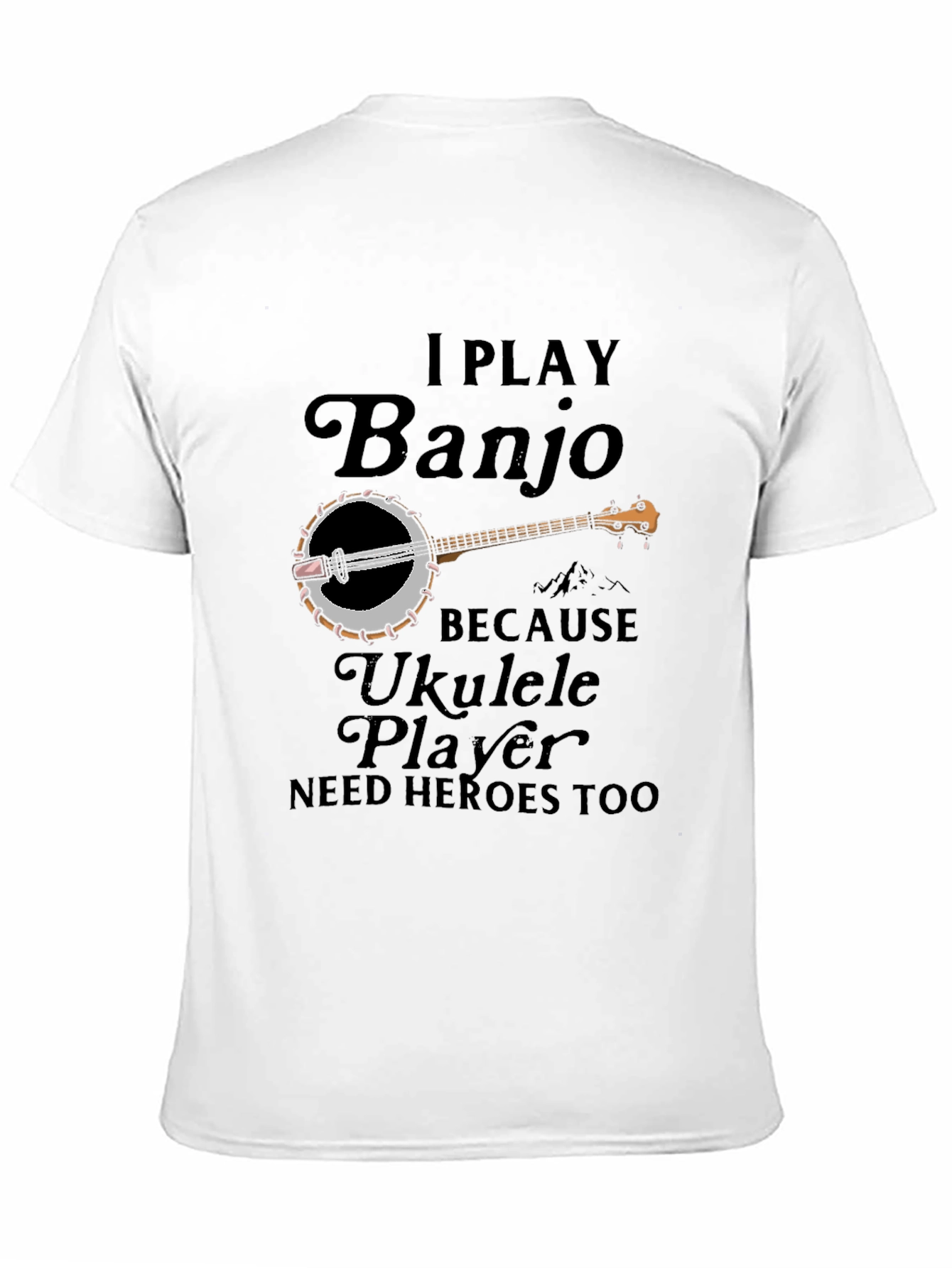 Black Banjo Player T-Shirt - Ukulele Heroes Tee view 11