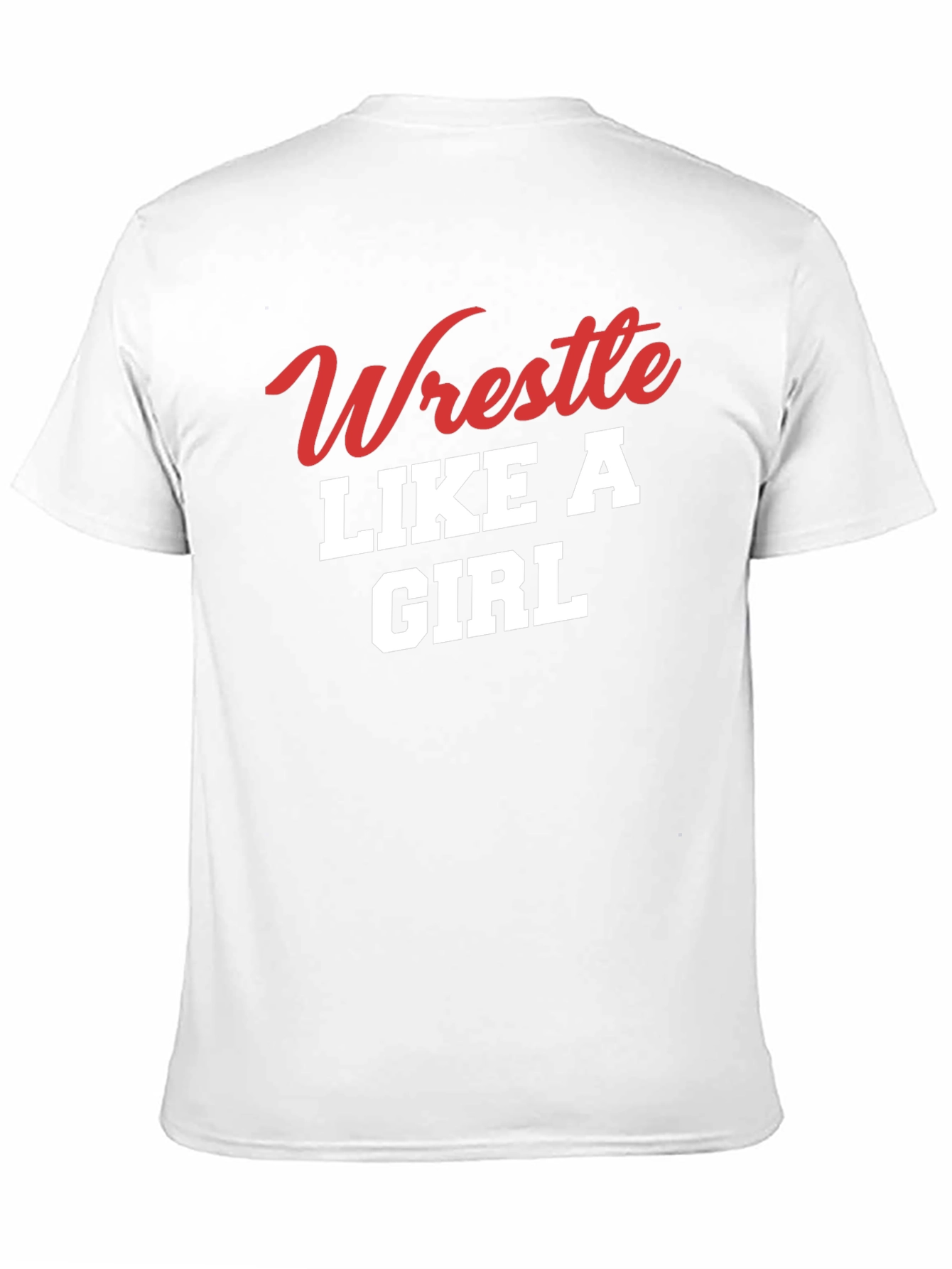 Black Wrestle Like a Girl T-Shirt - Black view 11
