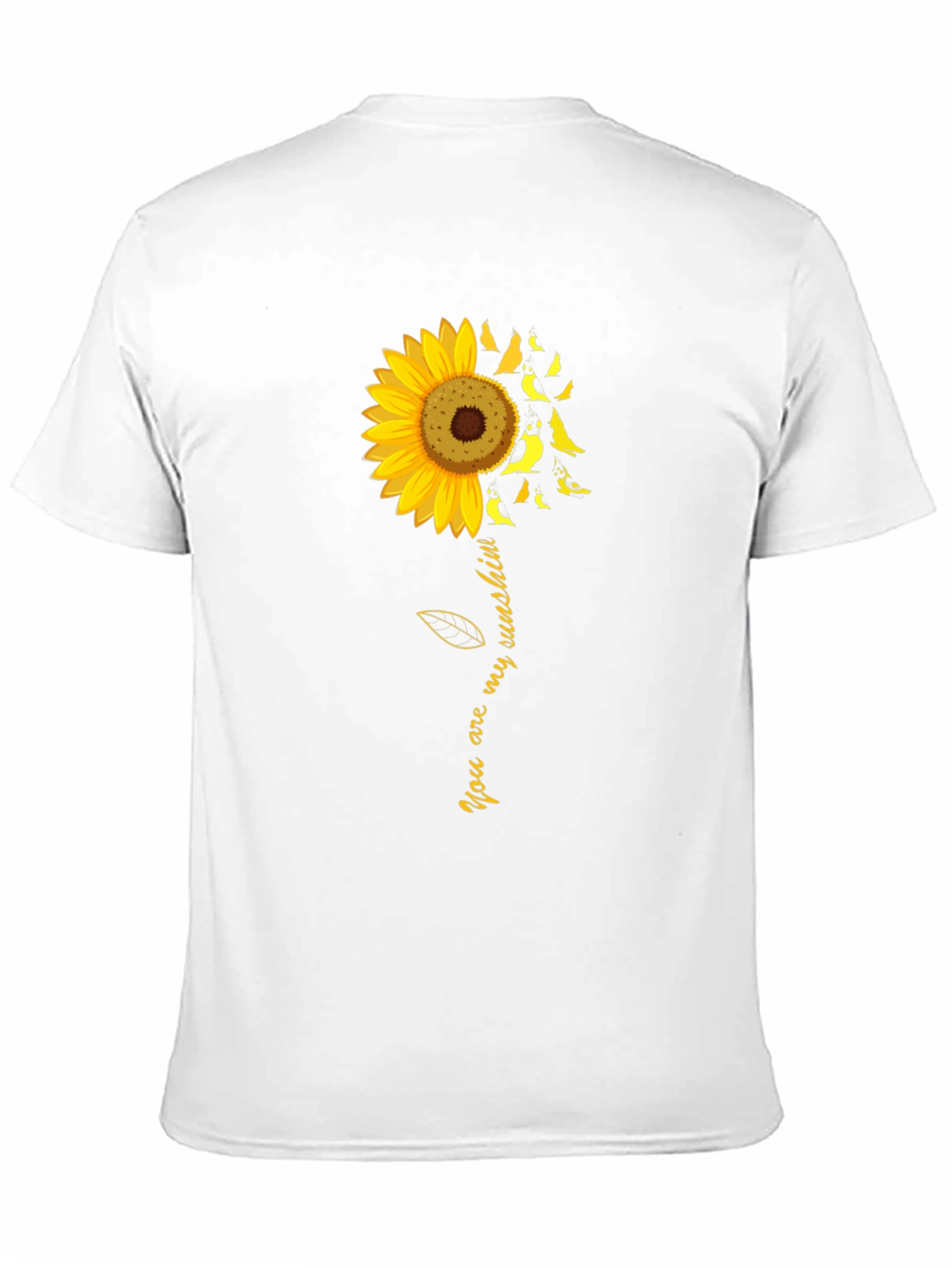 Black Sunflower Bird T-Shirt - You Are My Sunshine Tee view 11