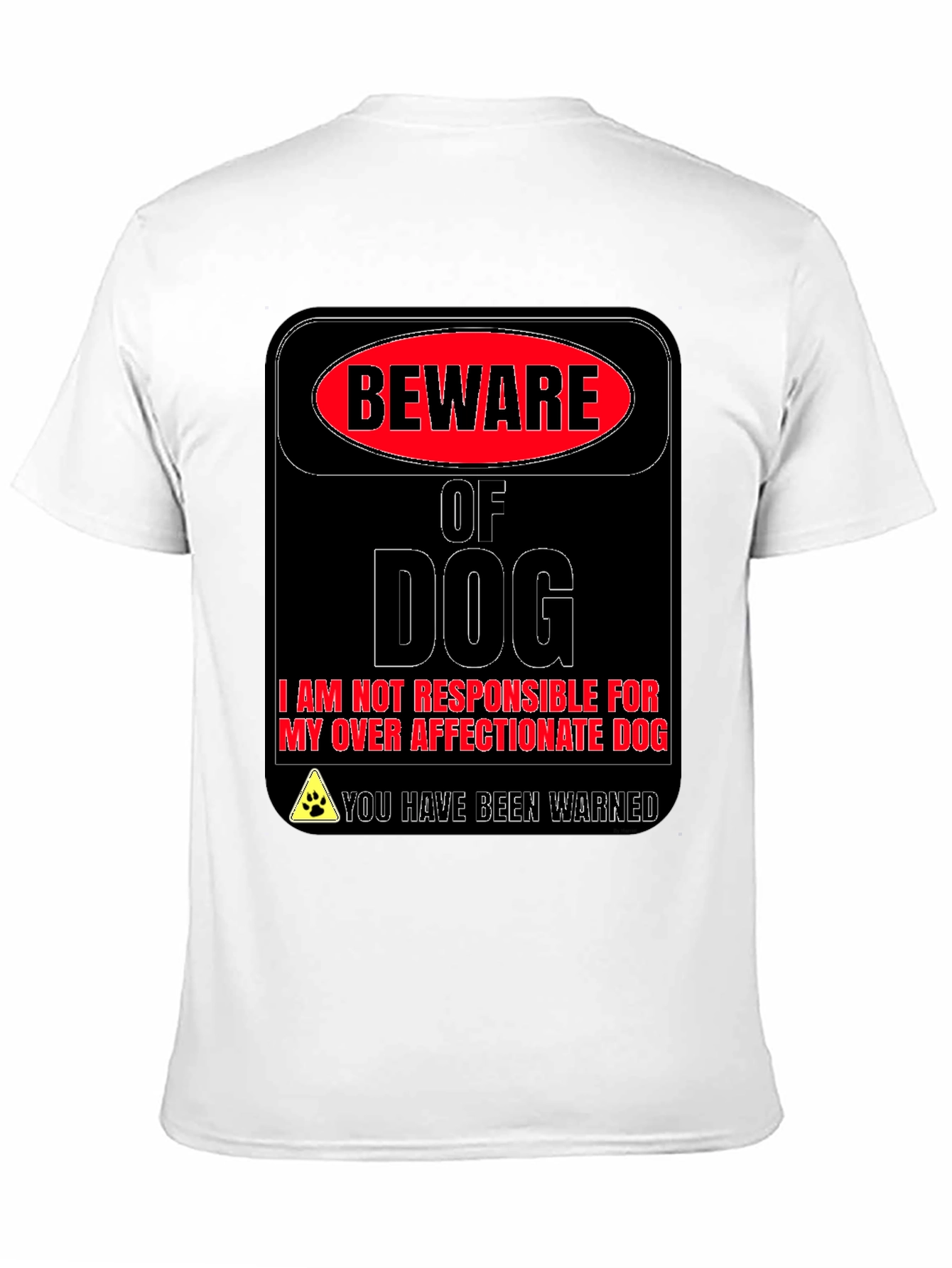 Black Beware of Dog Novelty Graphic T-Shirt view 11